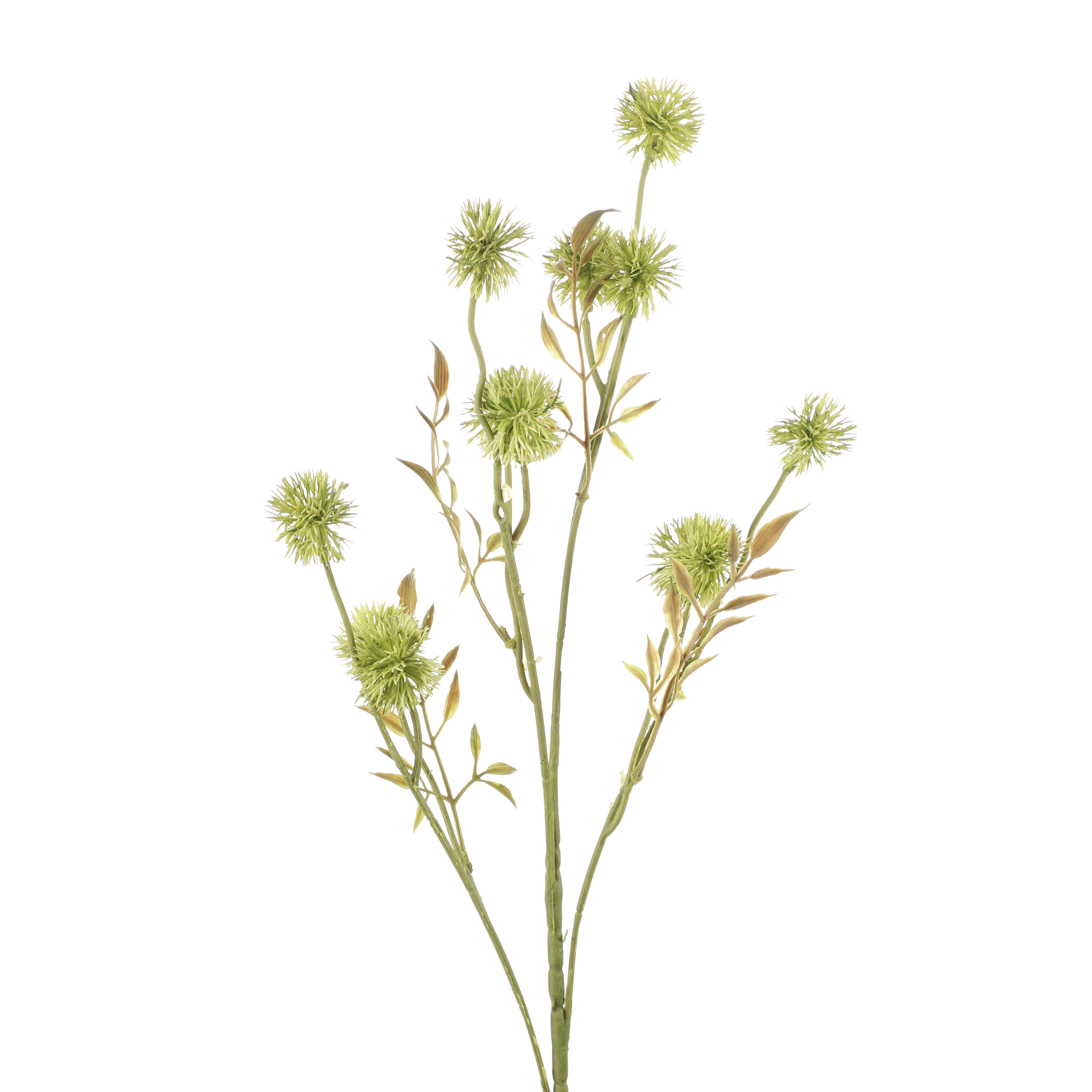 Faux Green Globe Thistle Stem (Single)