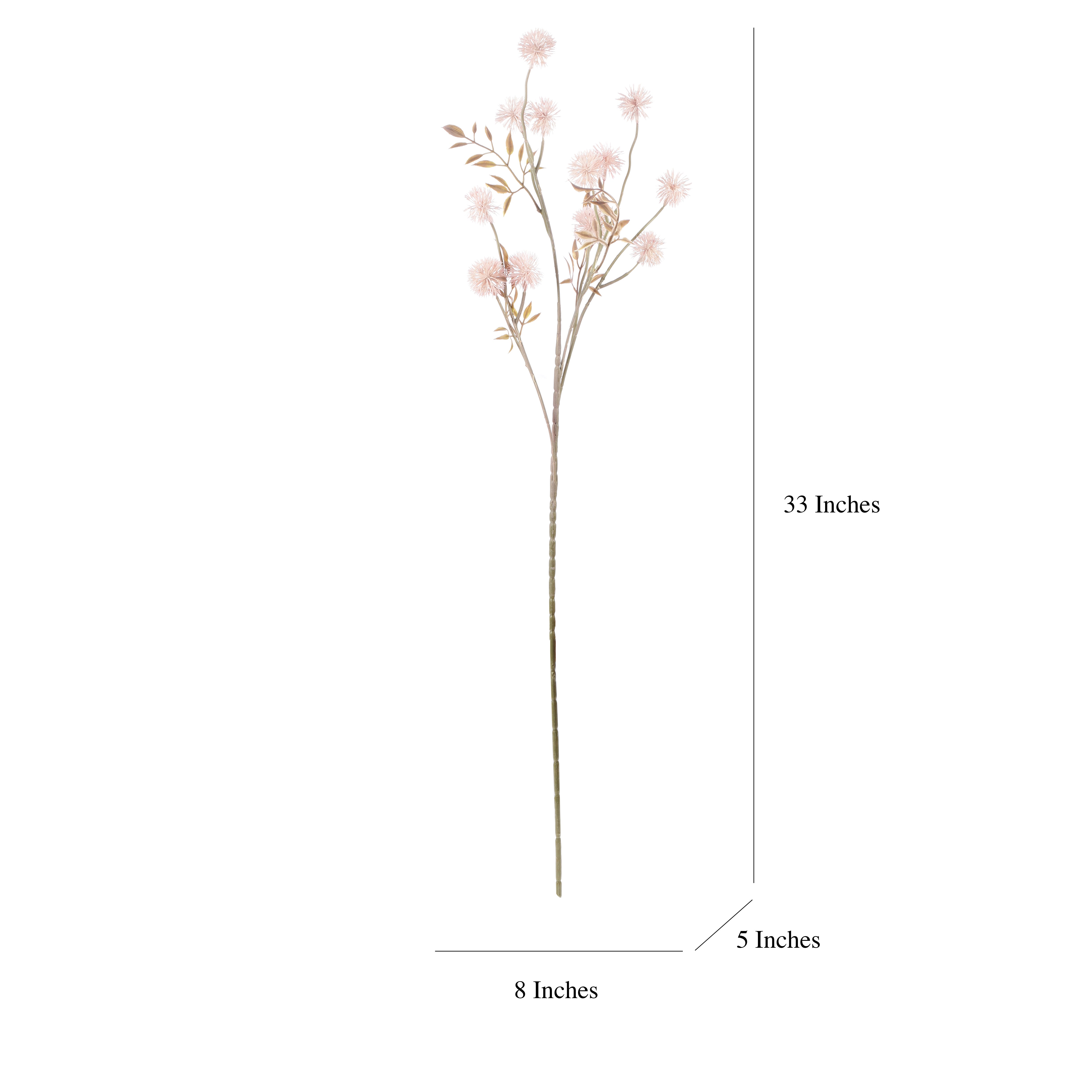 Faux Blush Pink Globe Thistle Stem (Single)