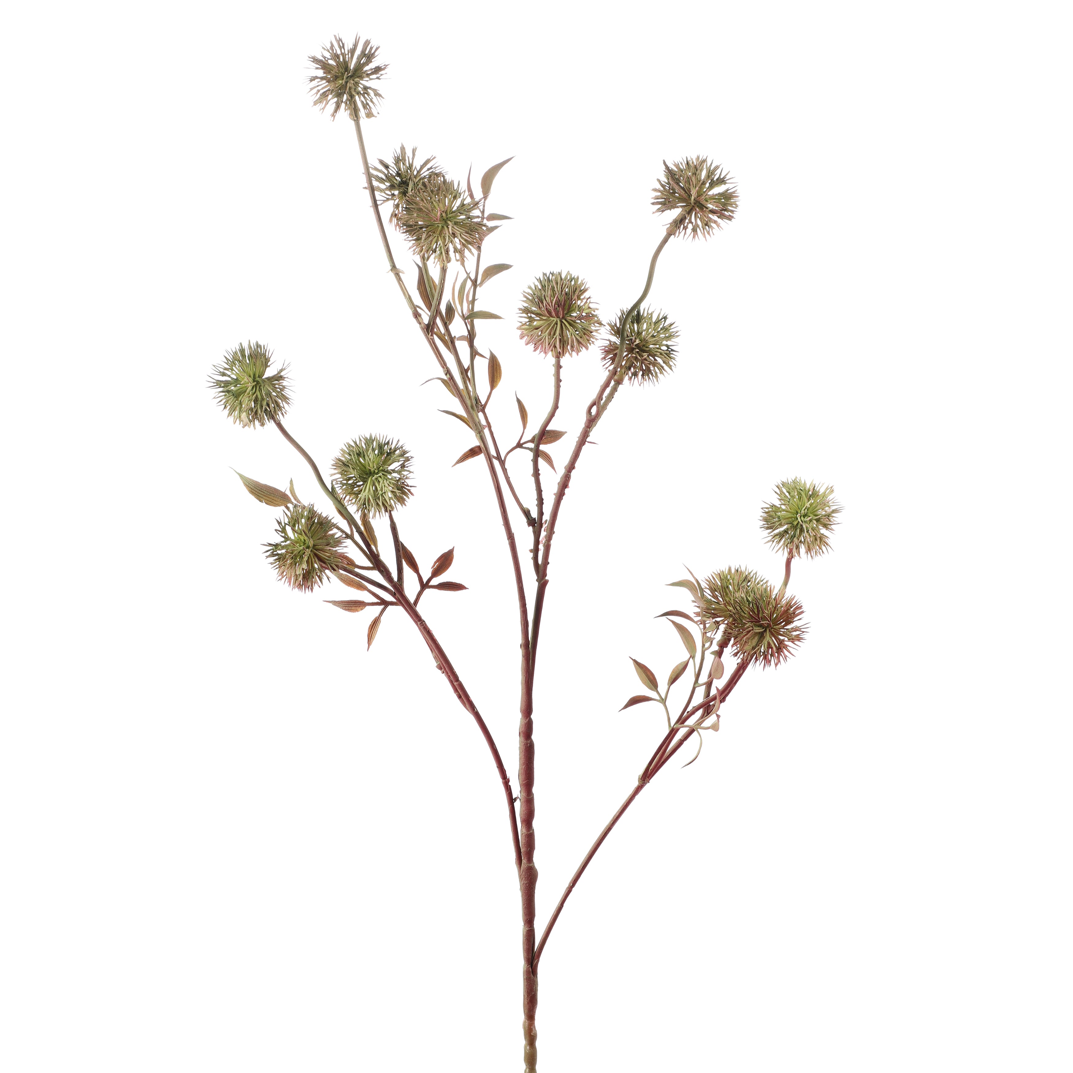 Faux Earthy Globe Thistle Stem (Single)