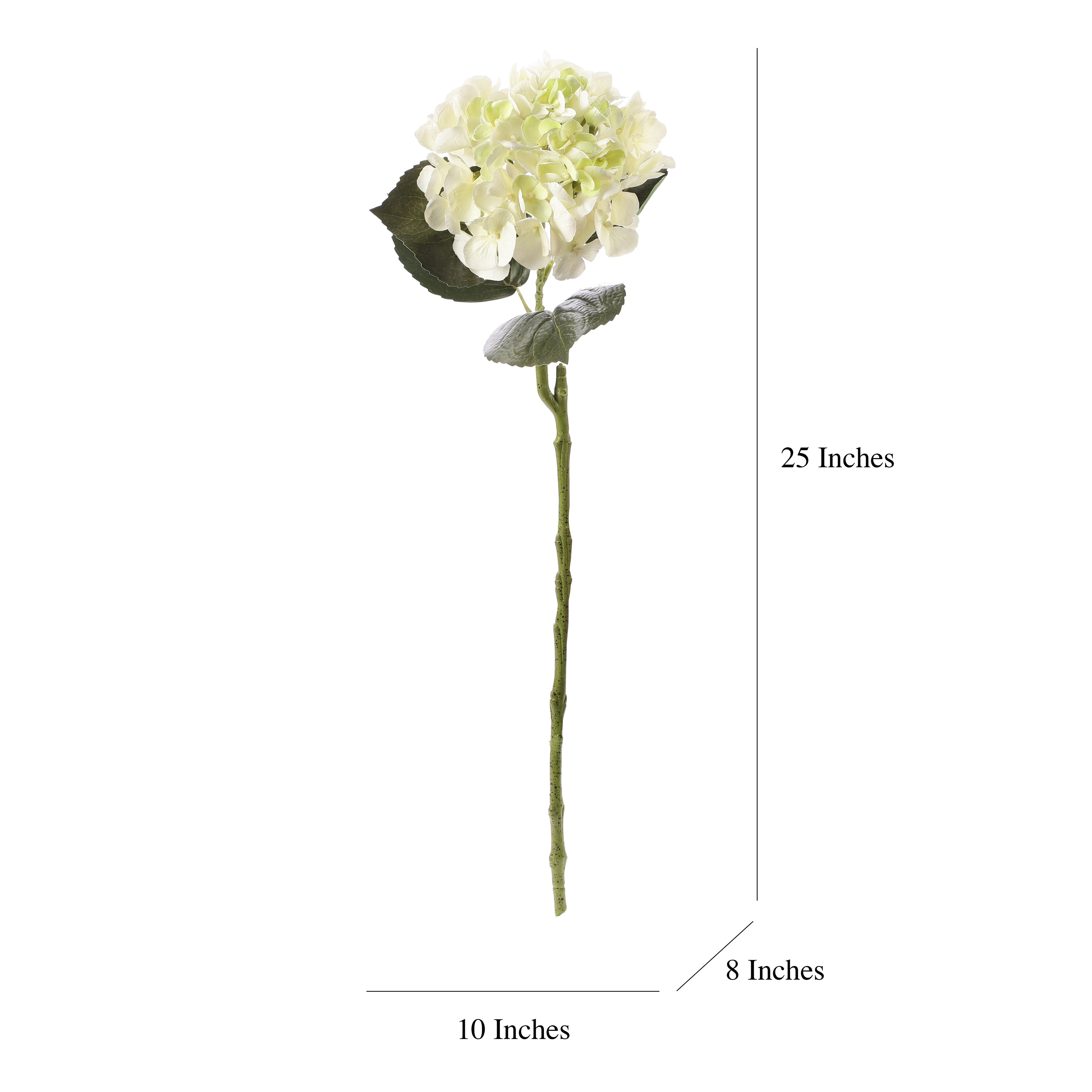 Faux Dual Shade White Hydrangea Stick (Single)
