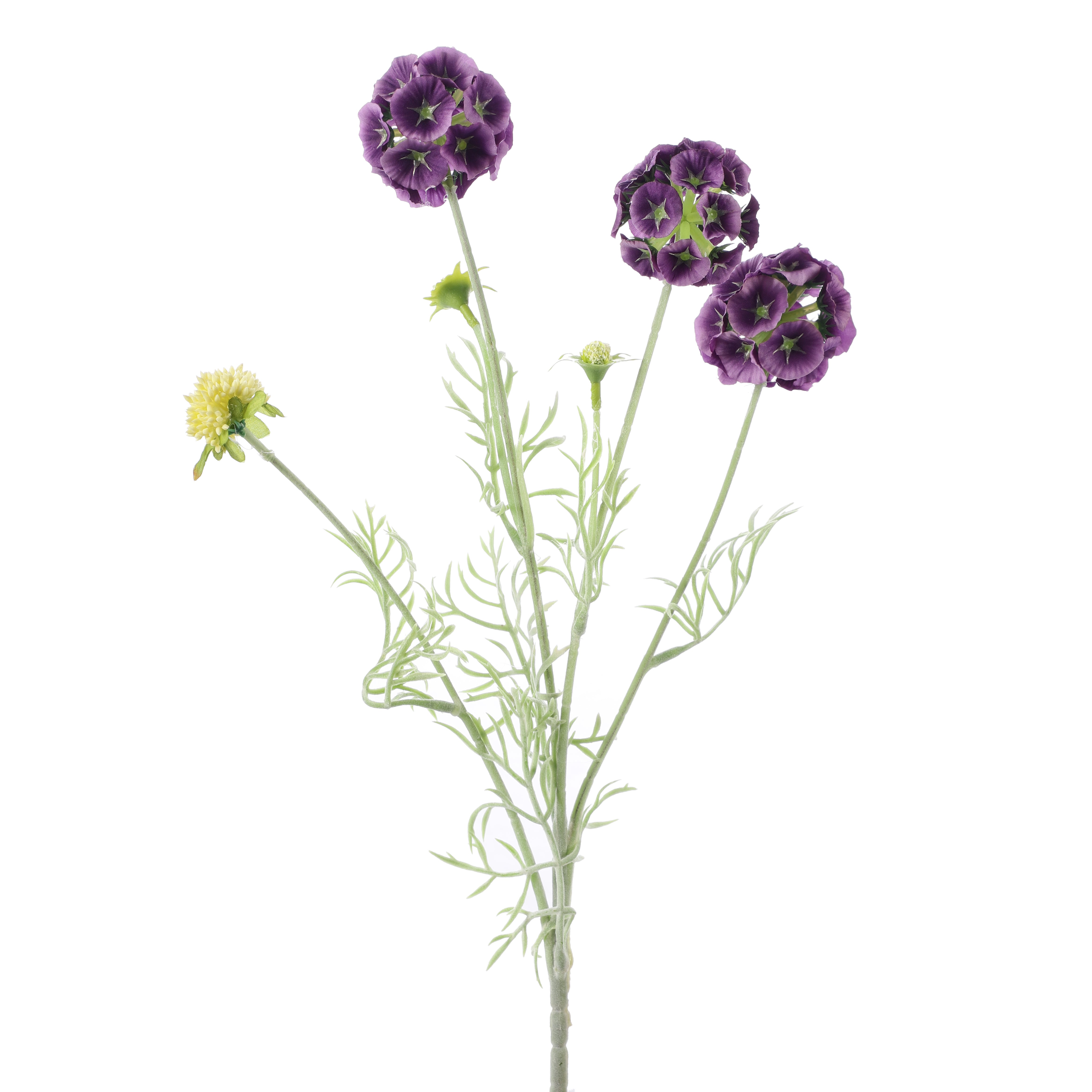 Faux Purple Scabiosa Stellata Stem (Single)