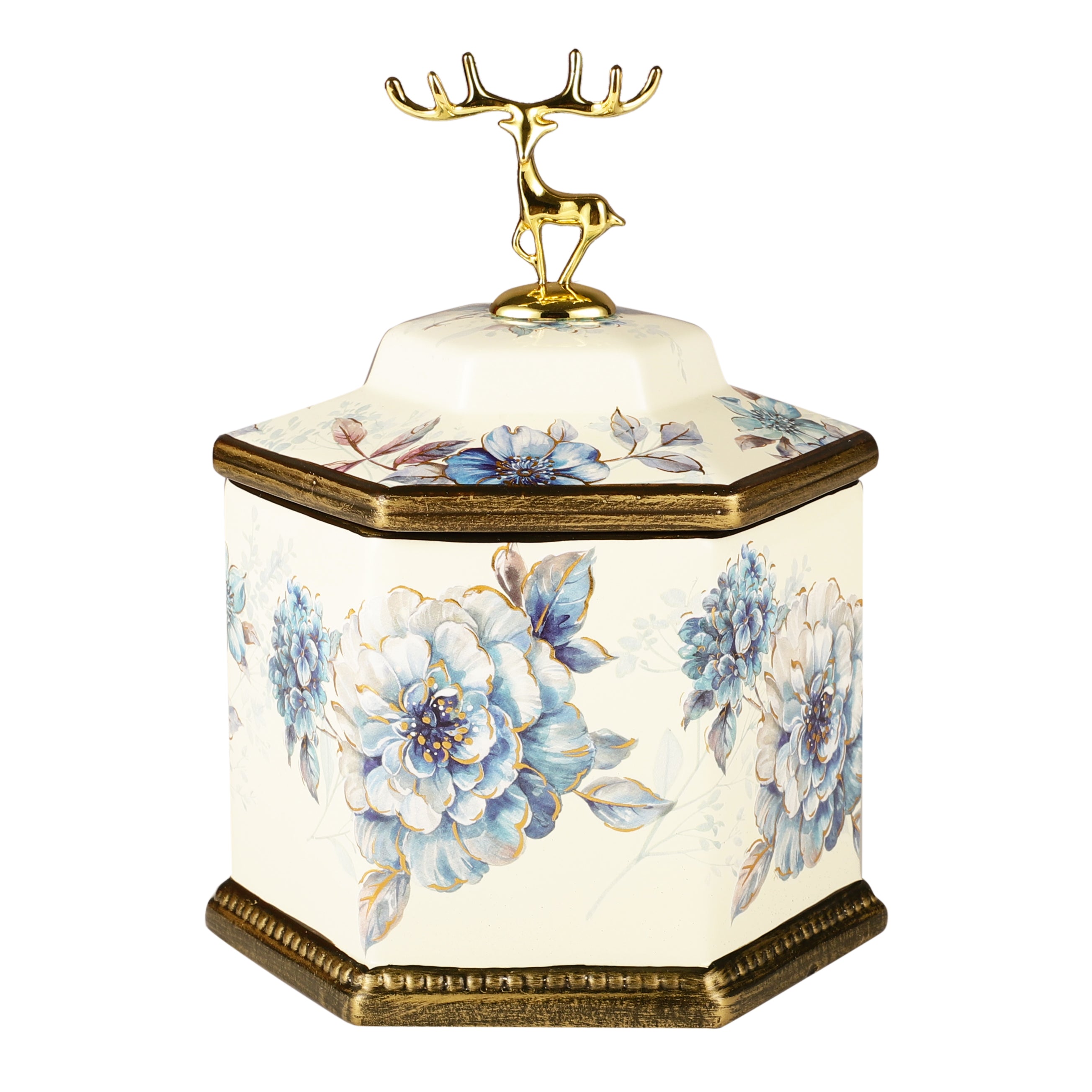 Camellia Hexagonal Ceramic Jar