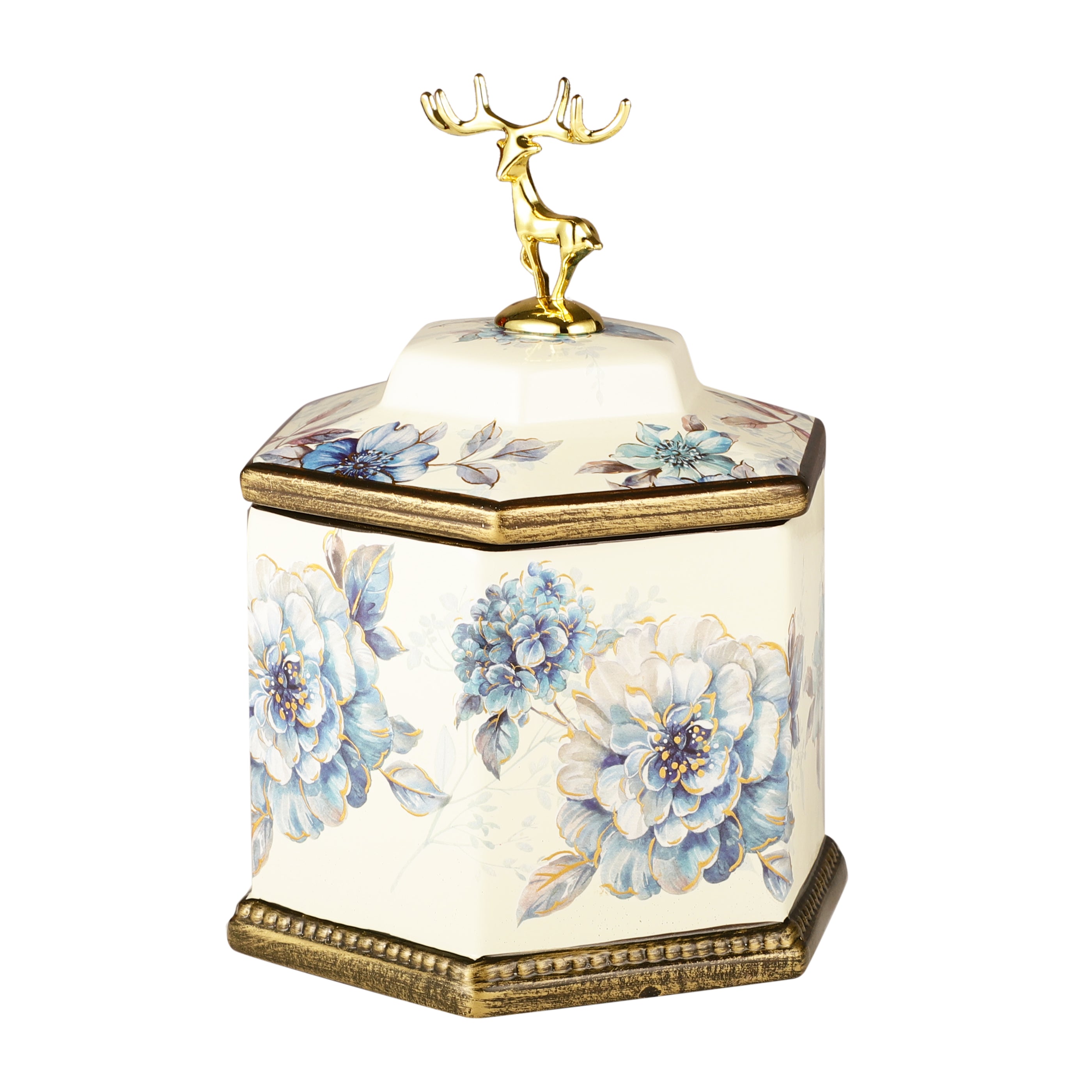 Camellia Hexagonal Ceramic Jar