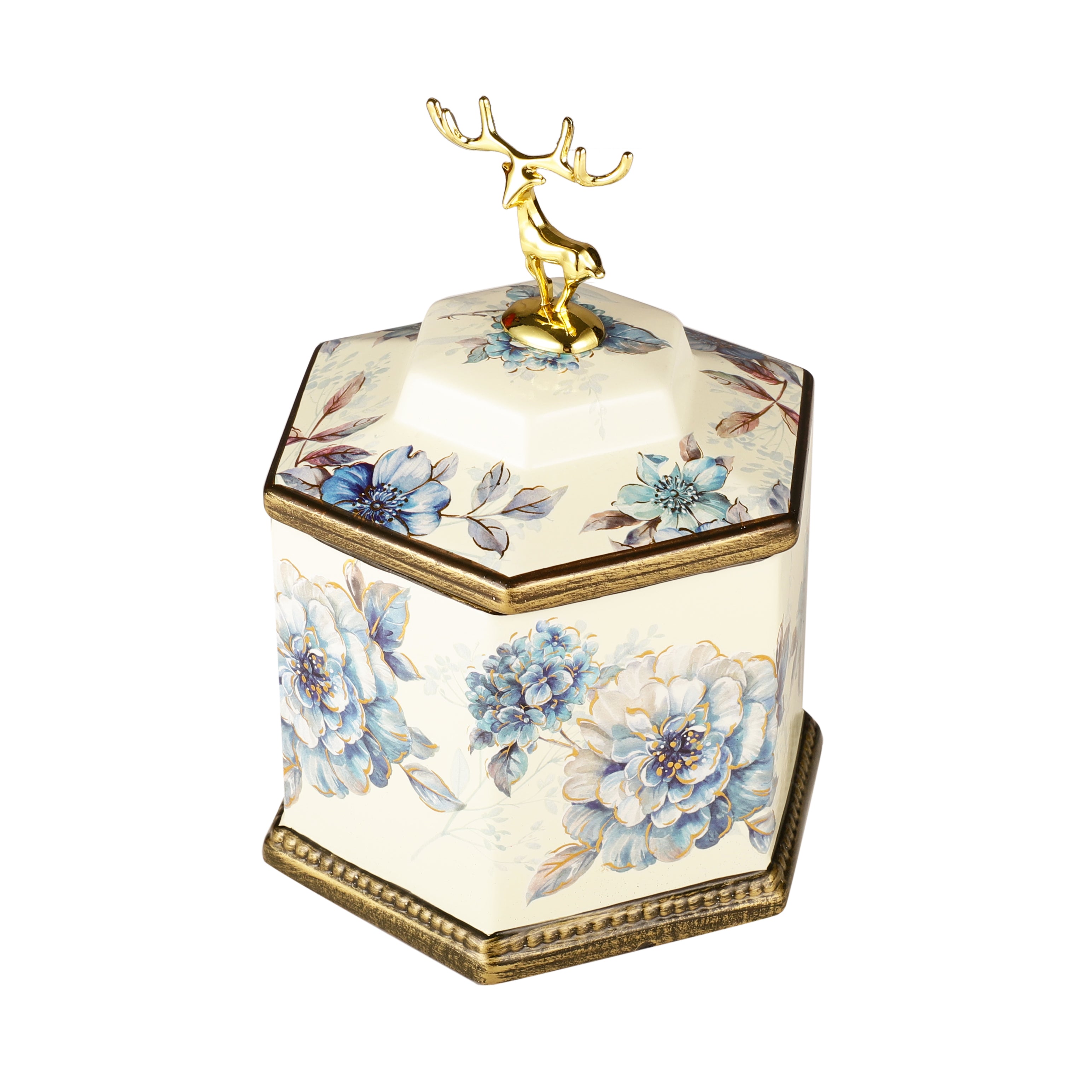 Camellia Hexagonal Ceramic Jar