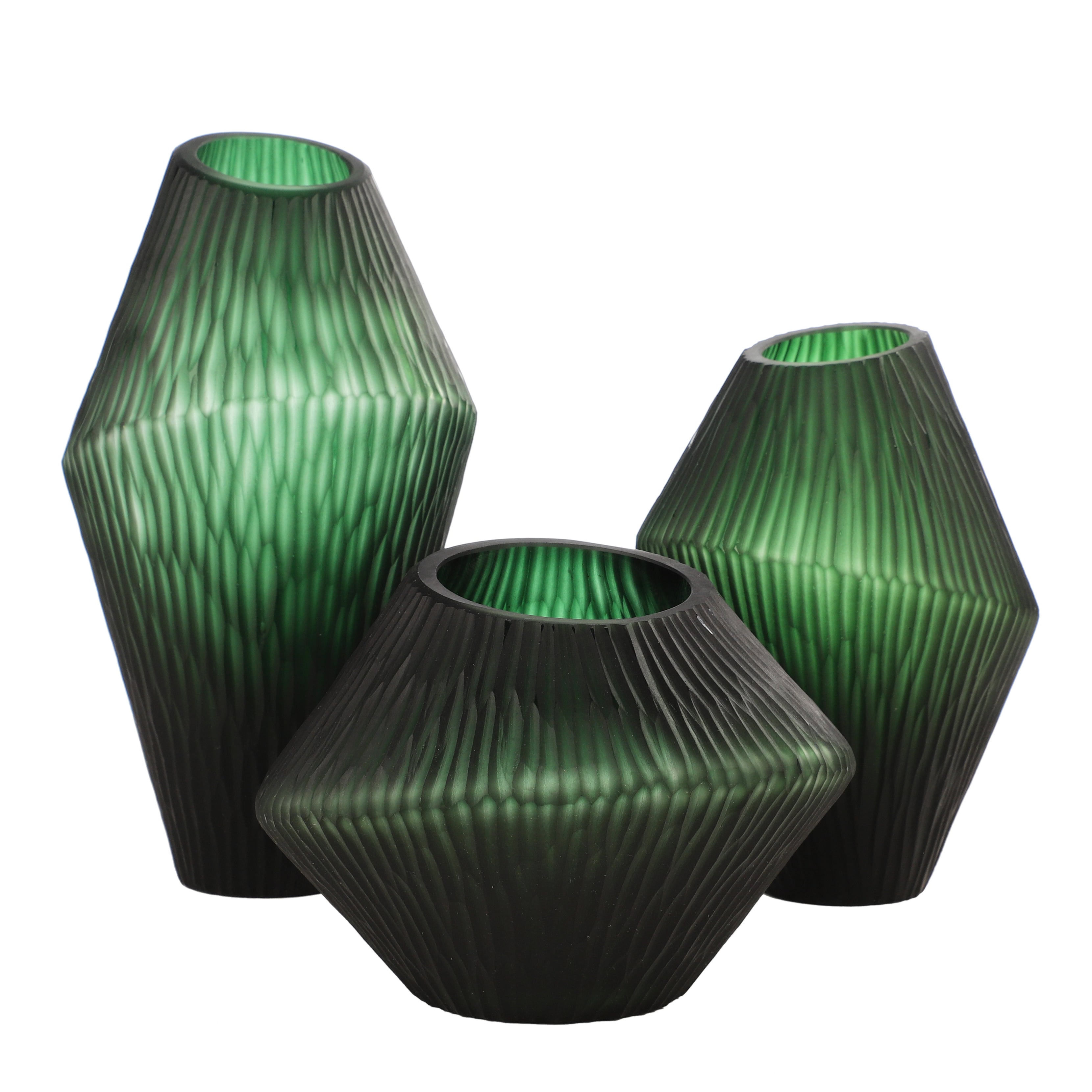 Emerald Elegance Glass Vase (Single)