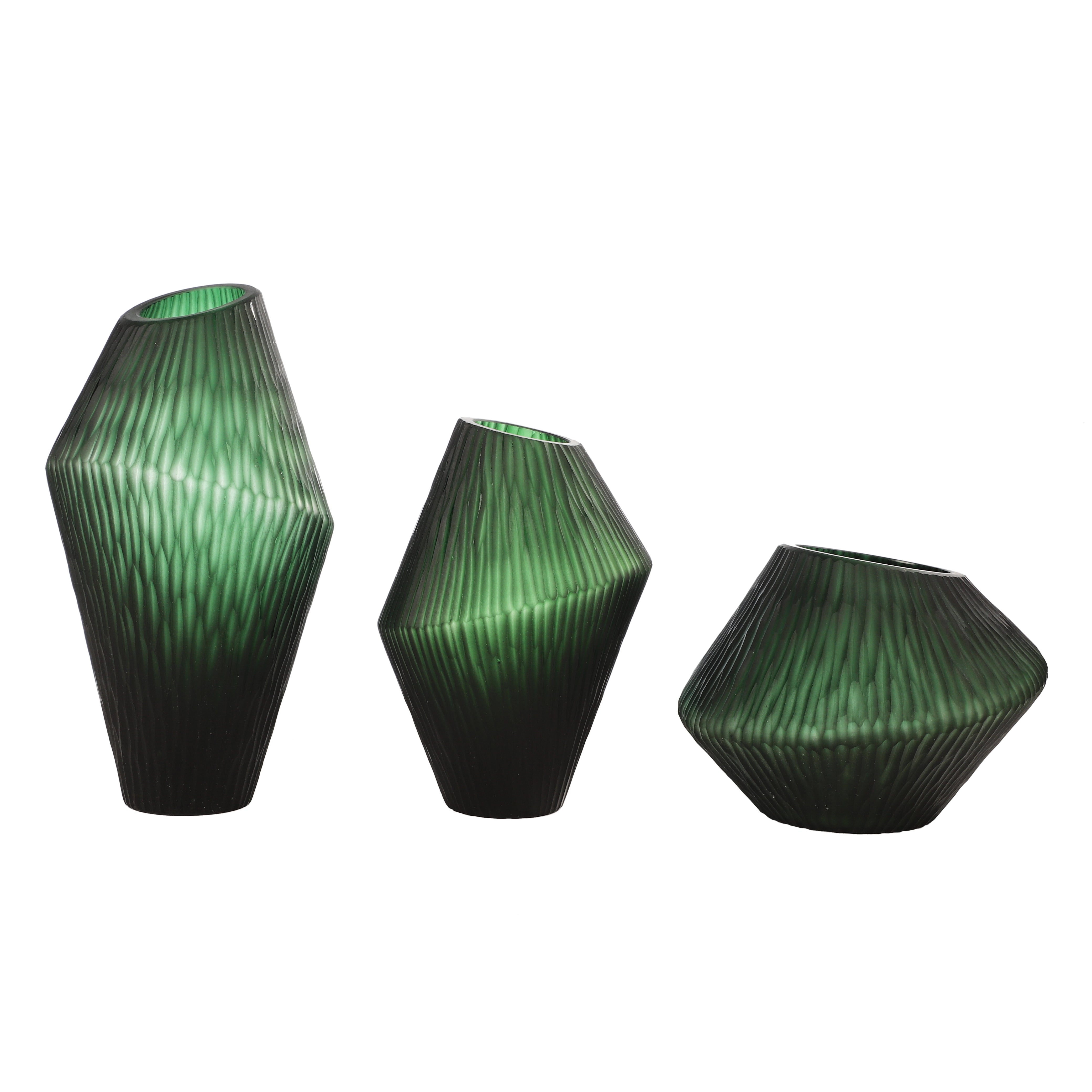 Emerald Elegance Glass Vase (Single)