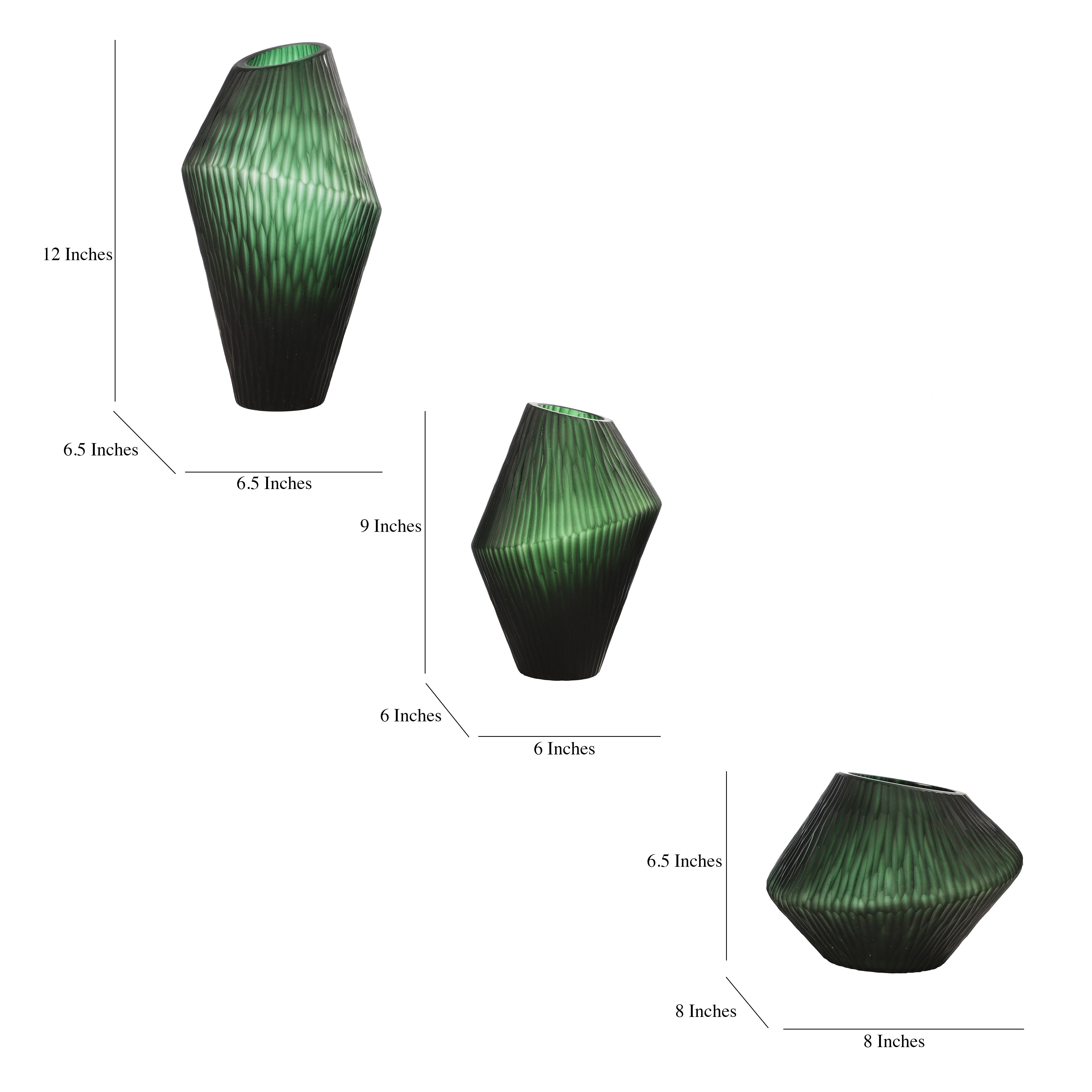 Emerald Elegance Glass Vase (Single)