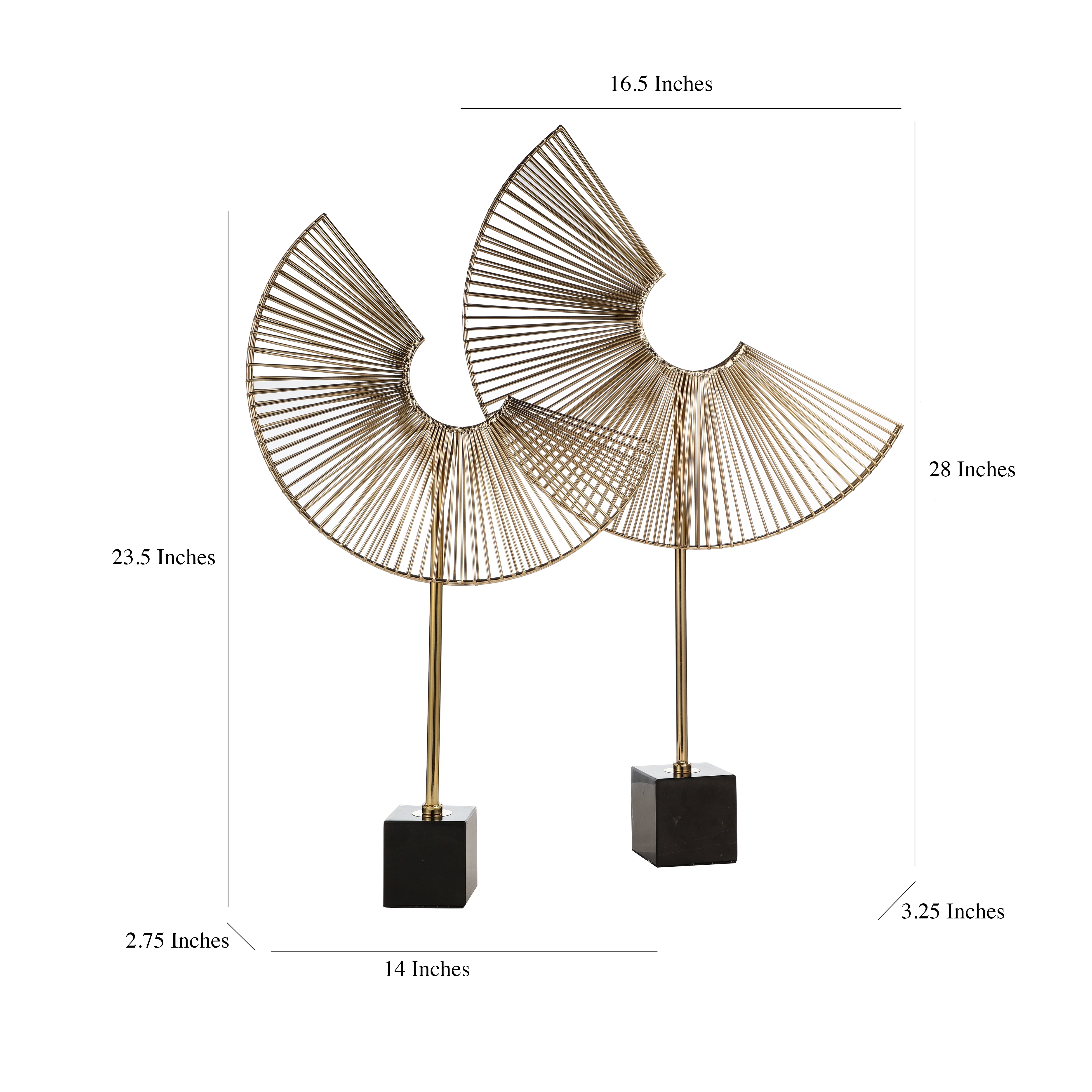 Marble and Metal Spoke Wheel Decor (Single)