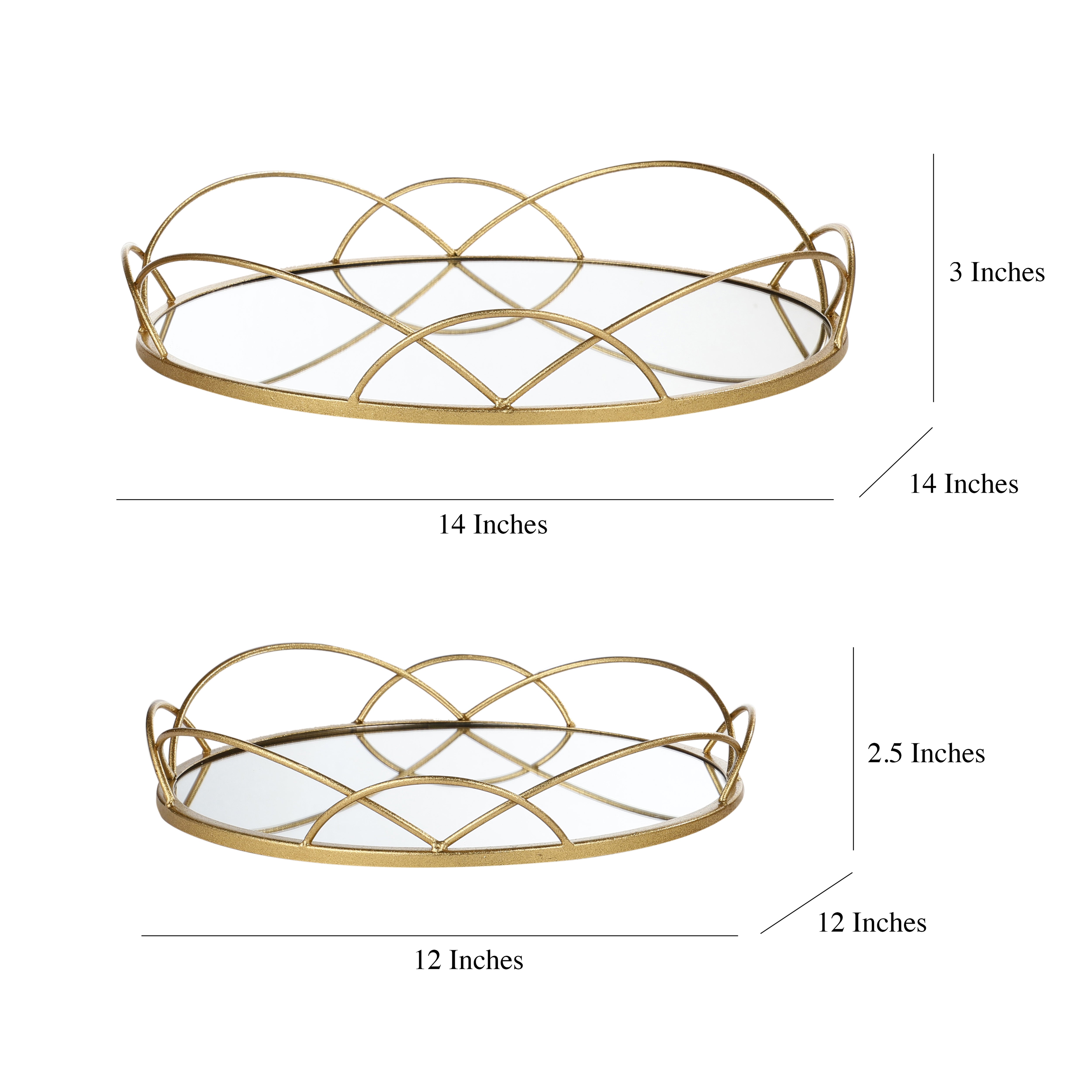 Round Decorative Mirror Tray (Single)