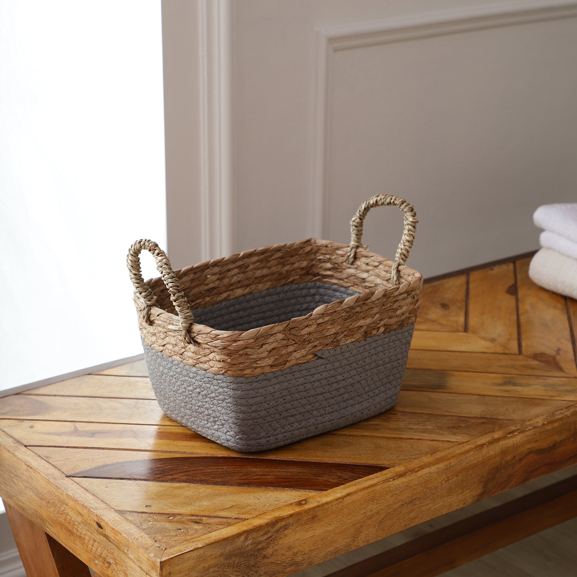 Coastal Braids Storage Bins - Grey (Set of 3)