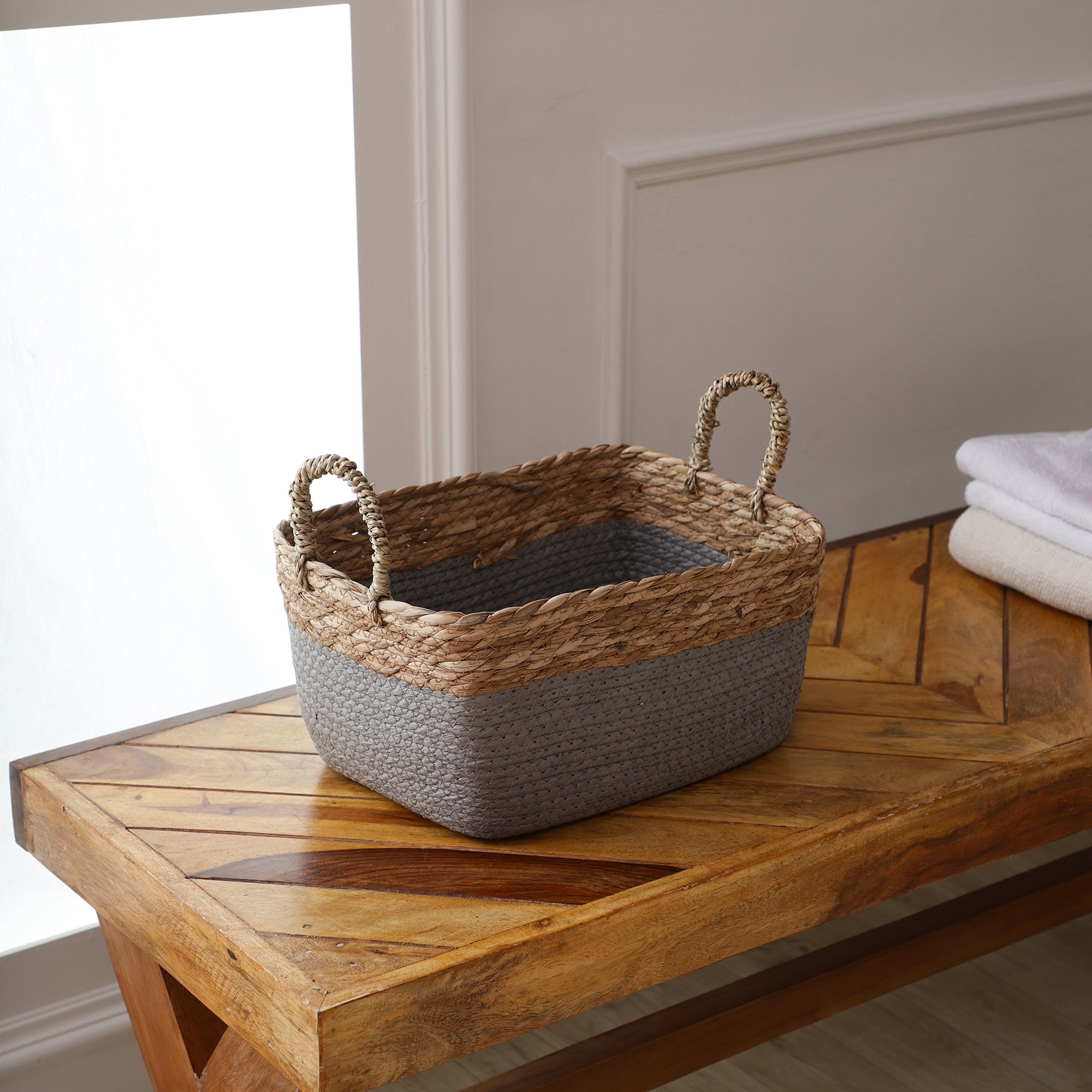 Coastal Braids Storage Bins - Grey (Set of 3)