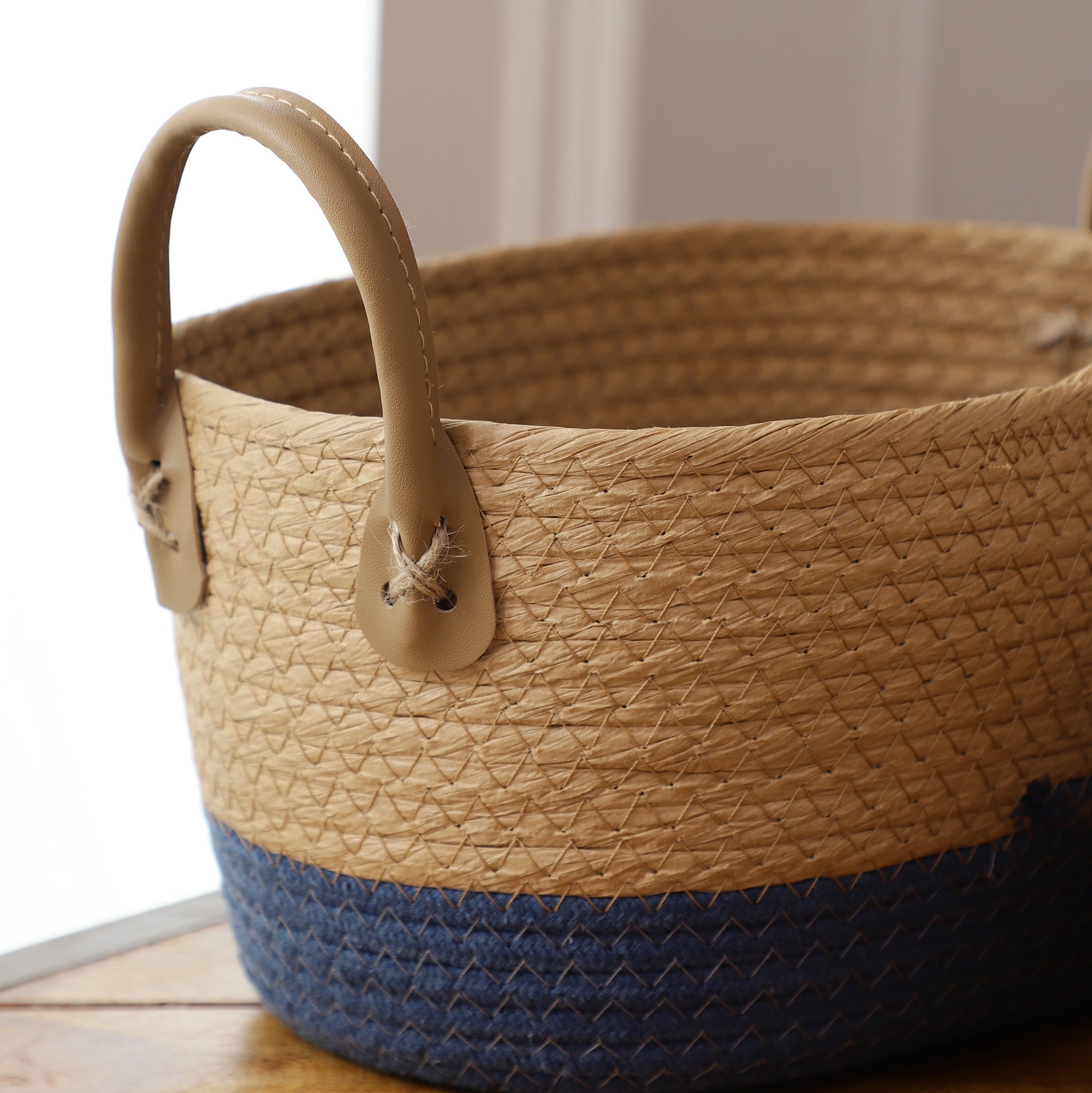 Indigo Soaked Jute Baskets (Set of 3)