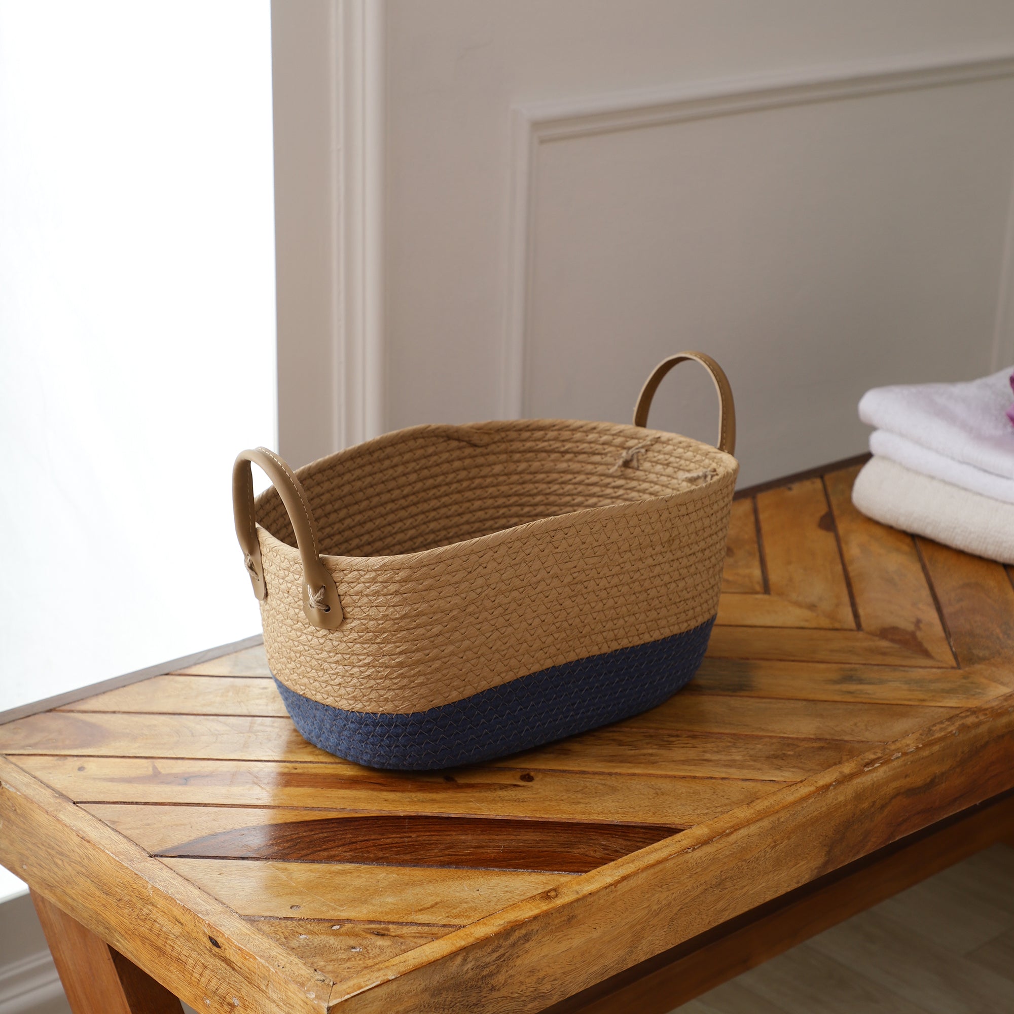 Indigo Soaked Jute Baskets (Set of 3)