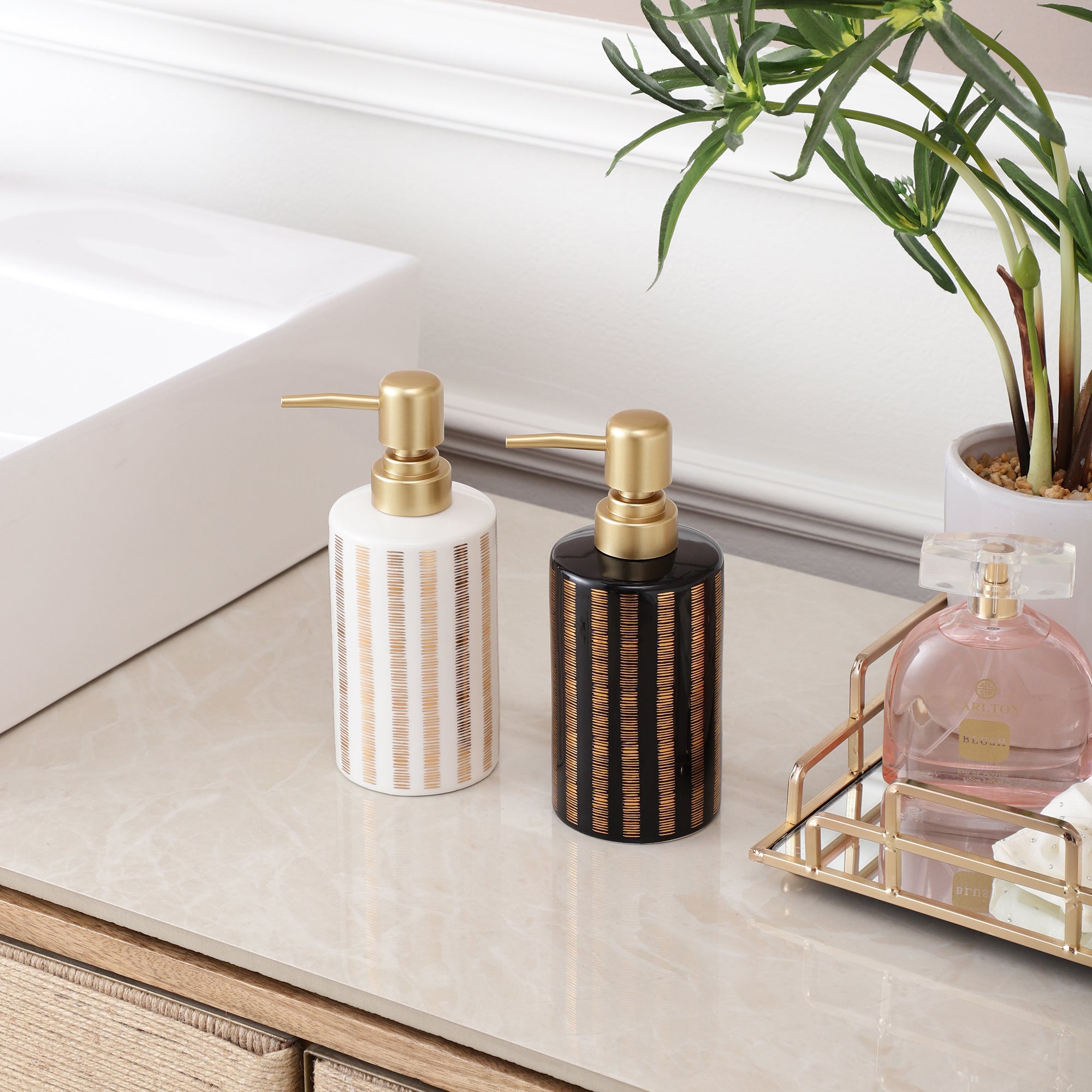 Earthy Striped Pattern Soap Dispenser (Single)