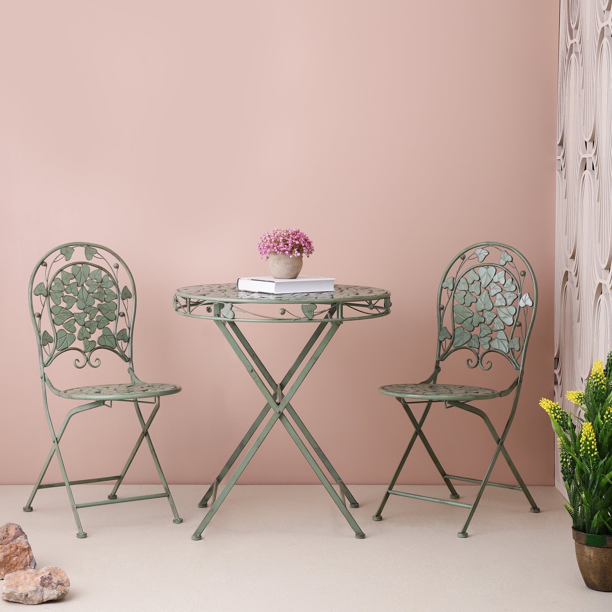 Sage Green Foldable Outdoor Chair & Table (Single)