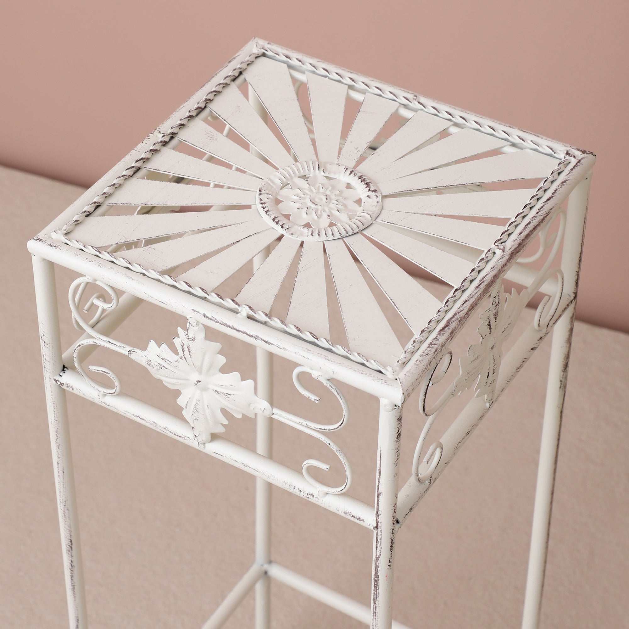 White Spokes Pattern Outdoor Tables (Set of 3)