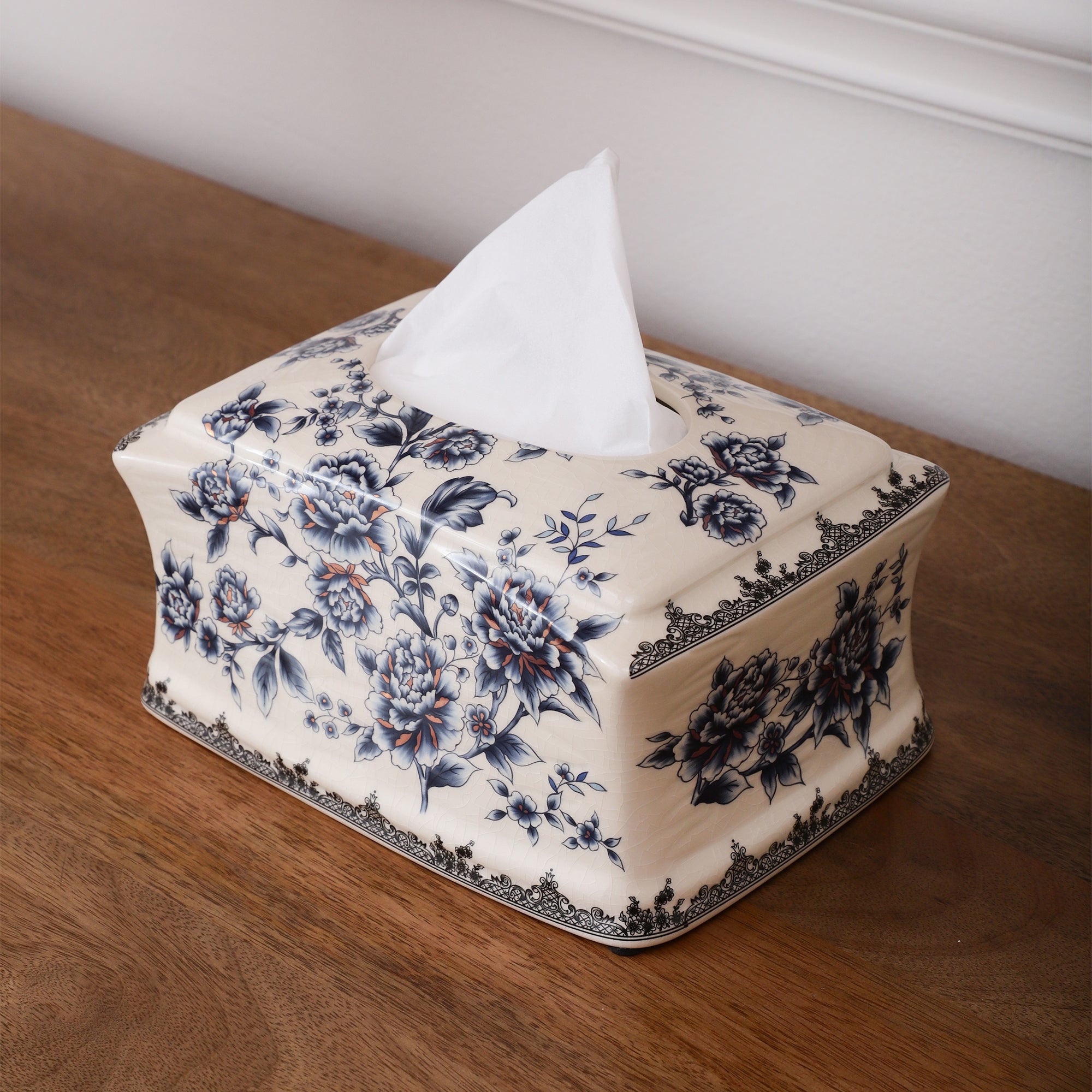 Blue Regal Ceramic Tissue Box