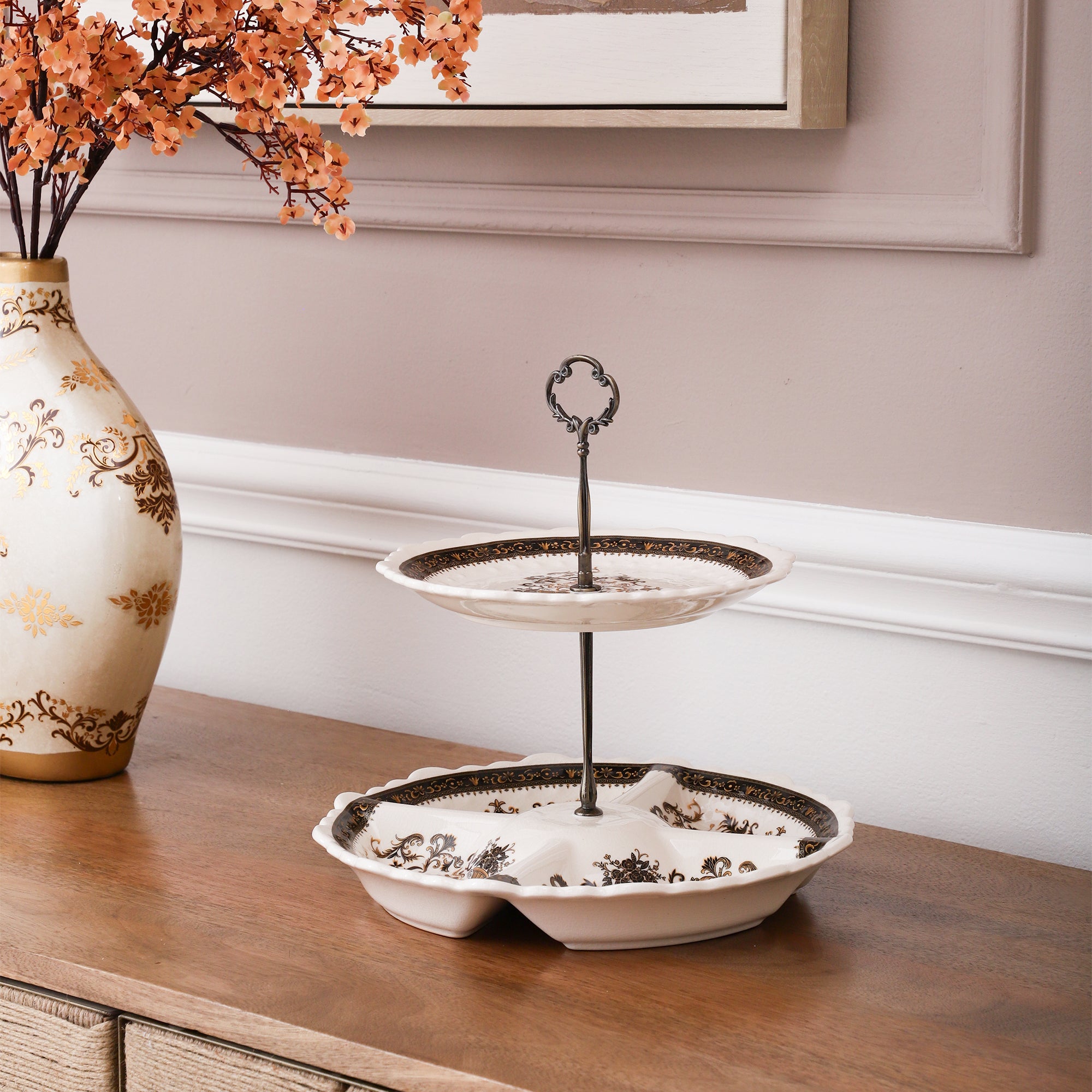 Grandiose Two-Tier Snack Plate