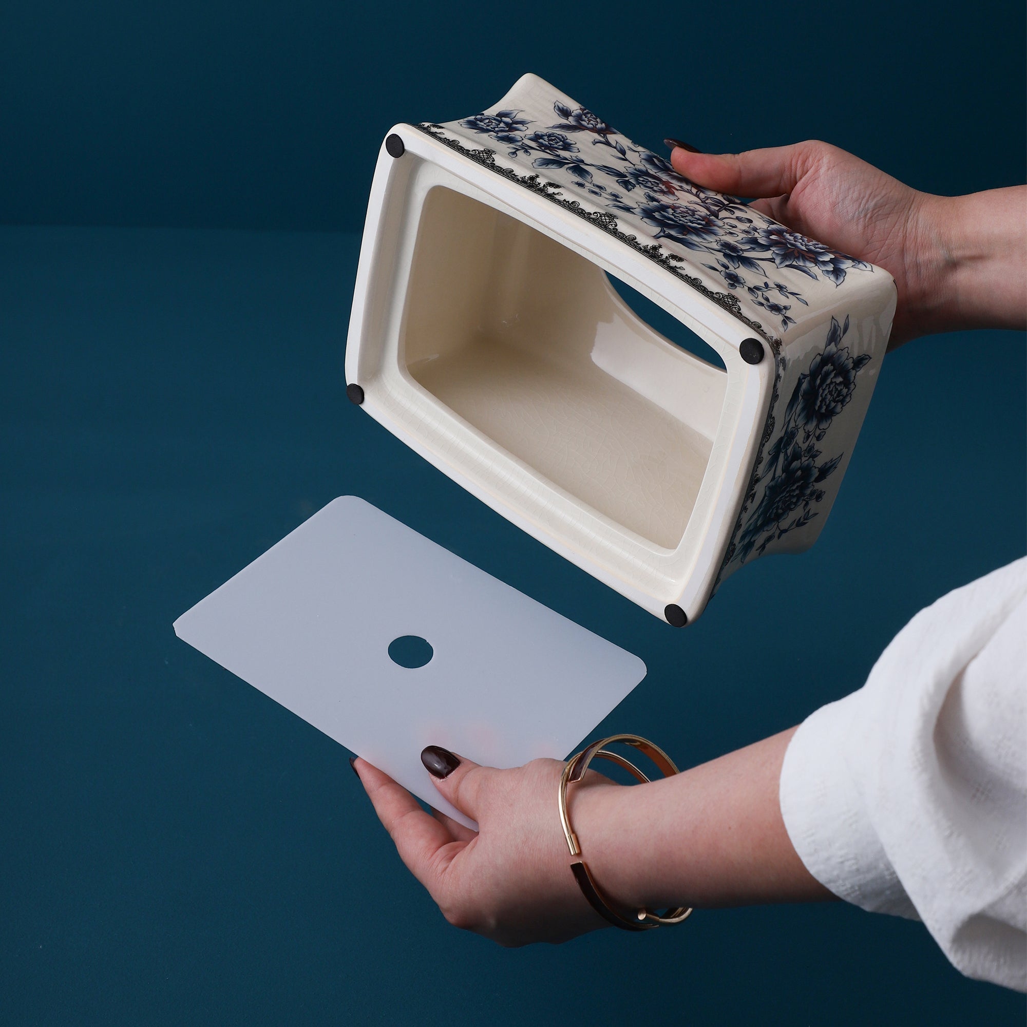 Blue Regal Ceramic Tissue Box