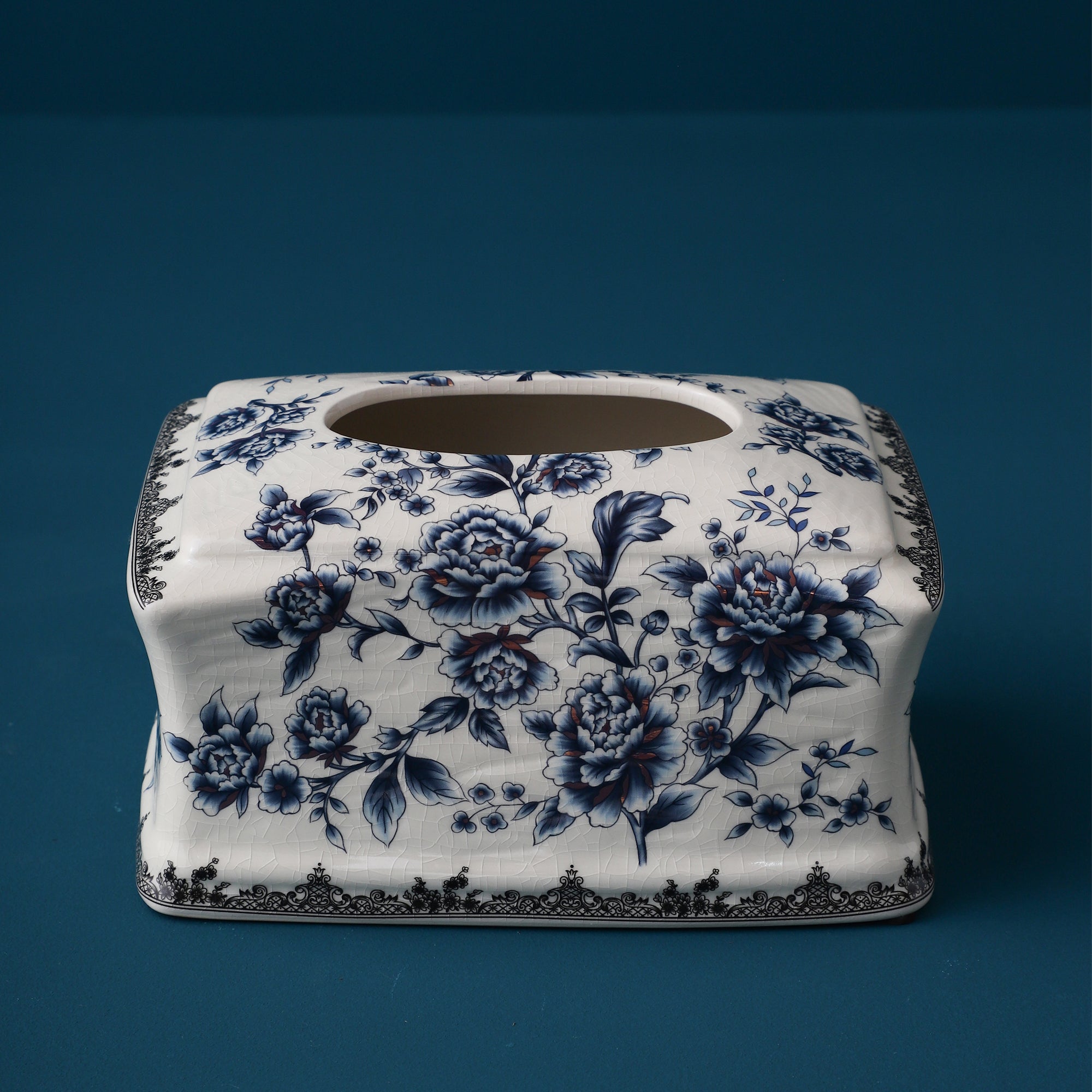 Blue Regal Ceramic Tissue Box