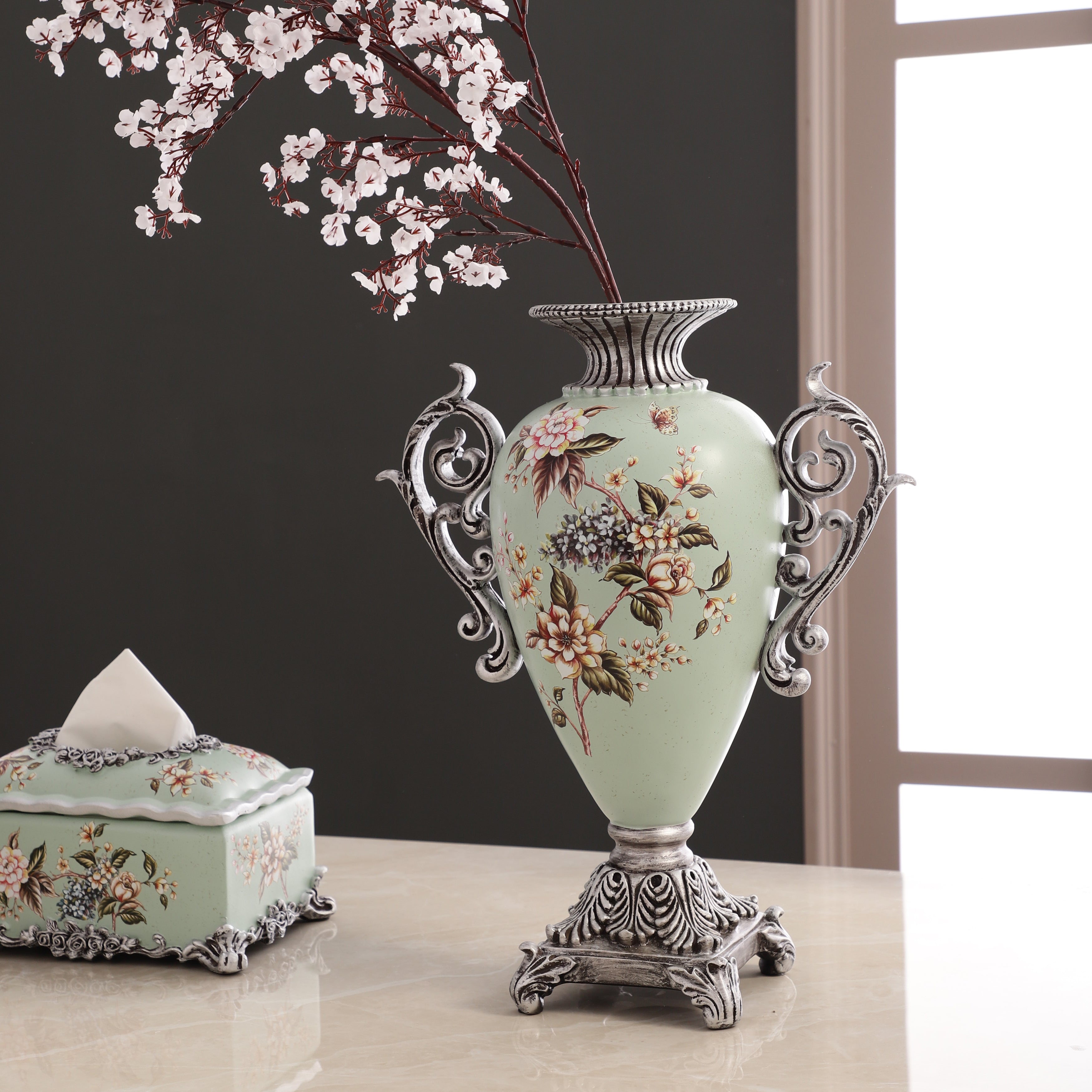 Gardenia Green Tall Vase