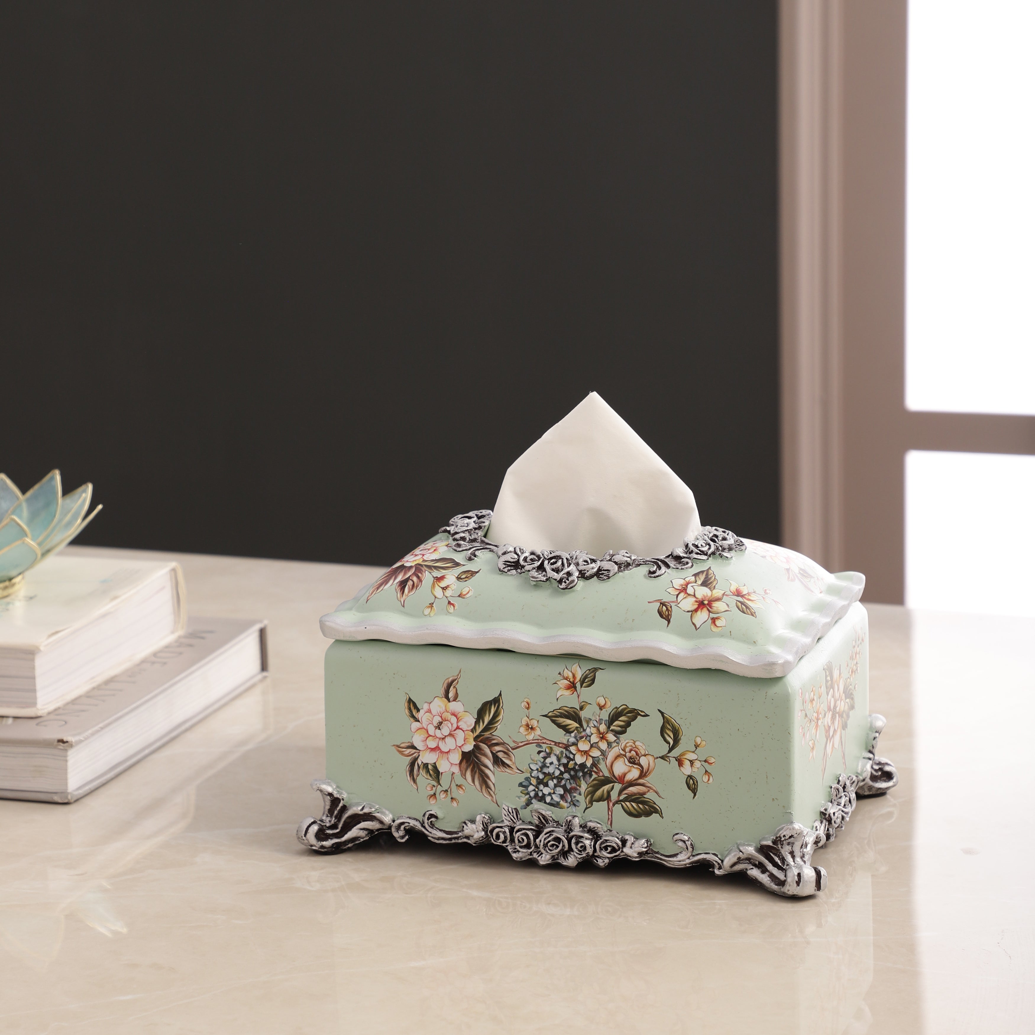 Gardenia Green Tissue Holder