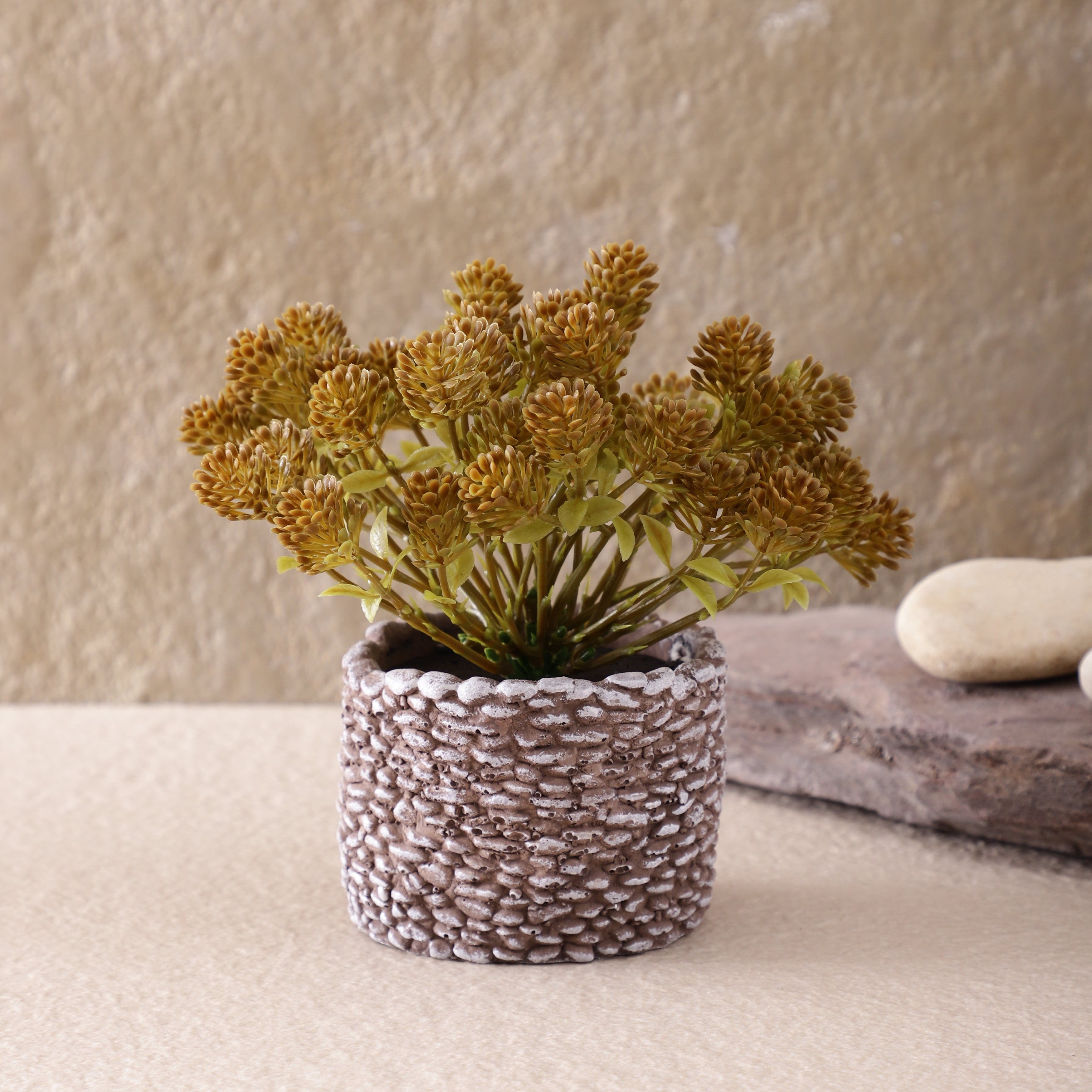 Gold Hue Faux Bush Flower Plant