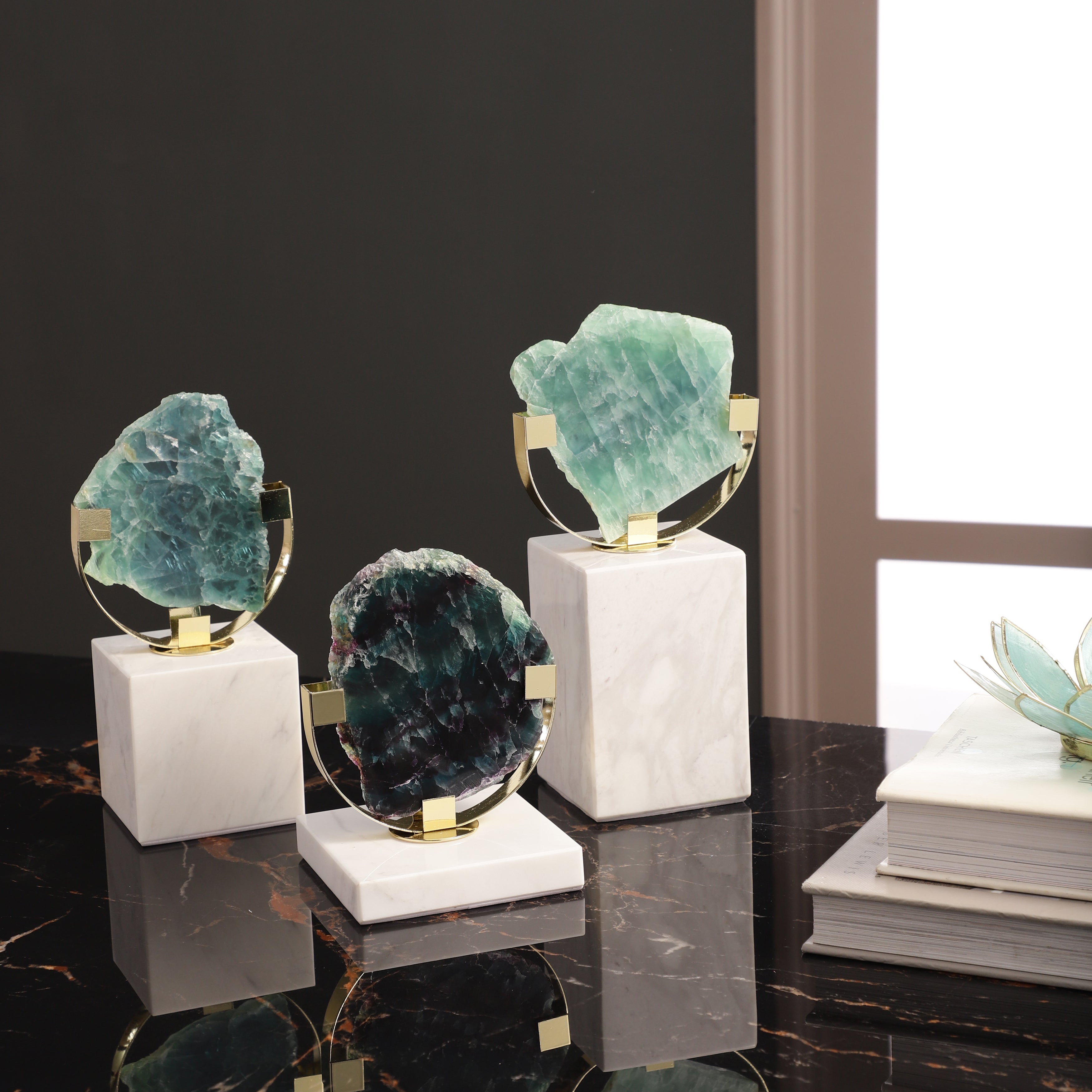 Natural Crystal Stone and Marble Decor (Single)