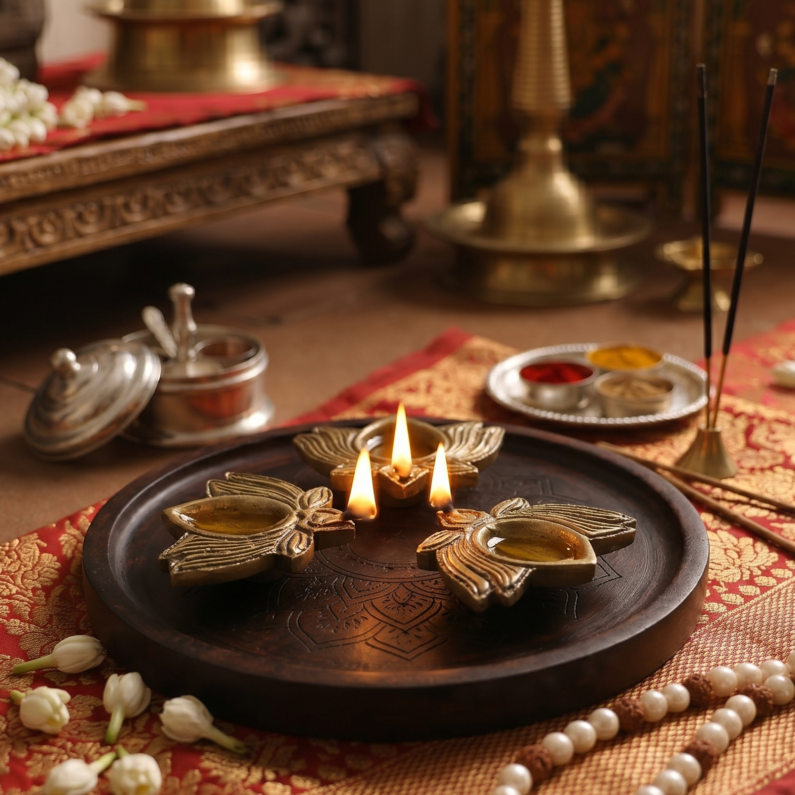Lotus Oil Lamp