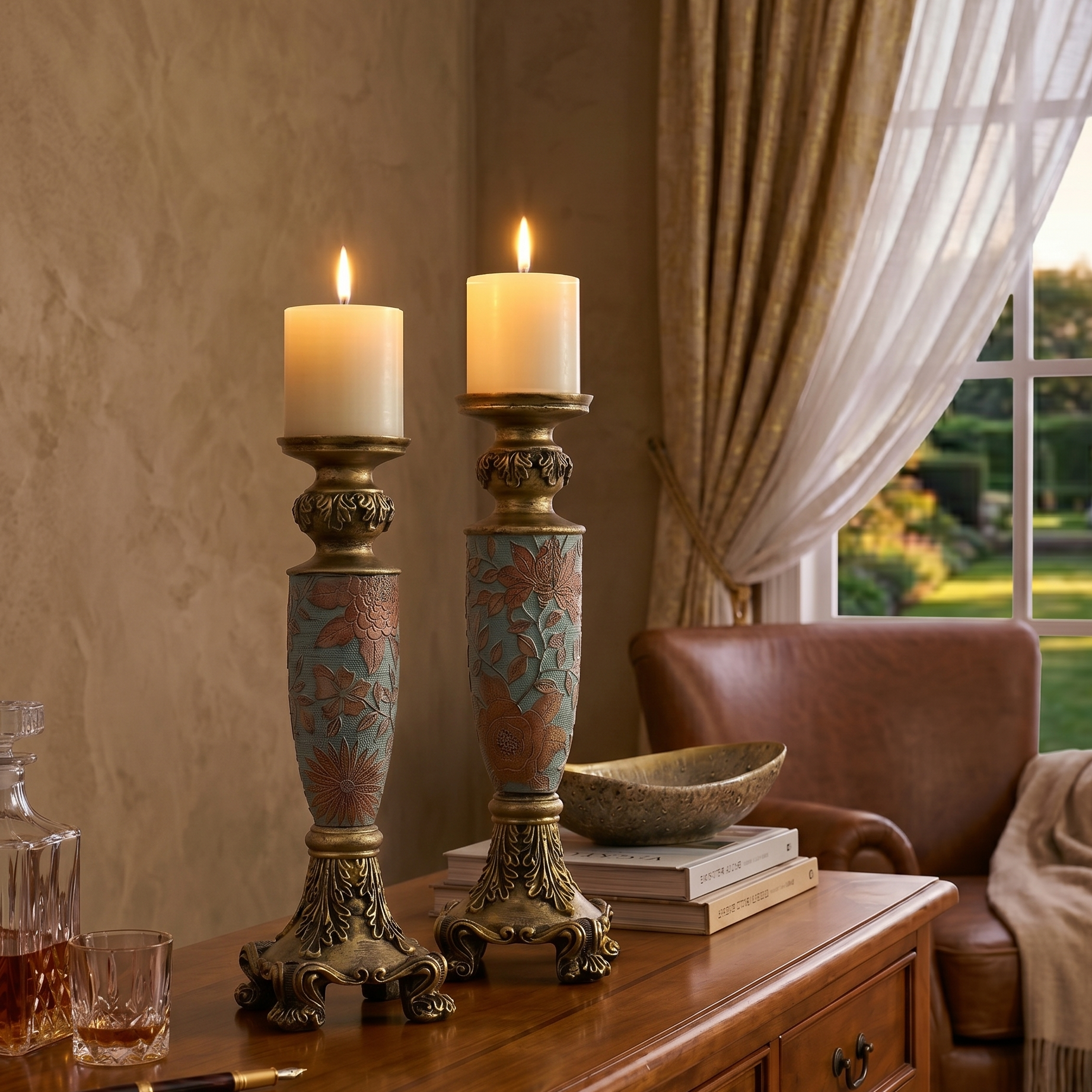 Tuscan Blue Candle Stand (Single)