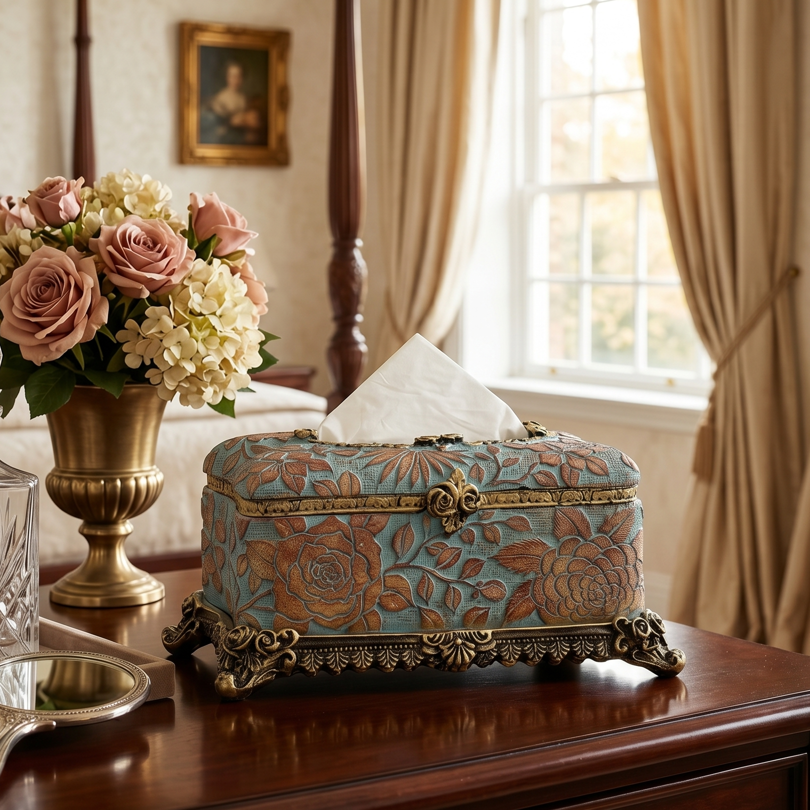Tuscan Blue Tissue Holder