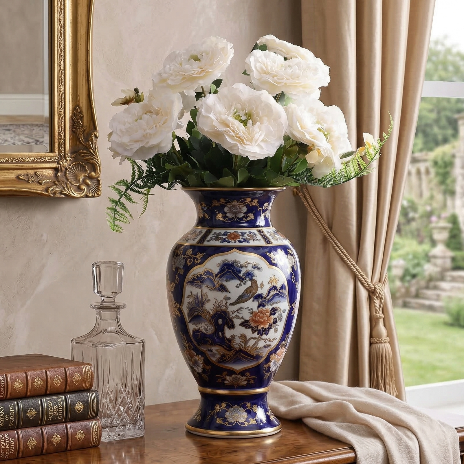 White Ranunculus Fern Bunch (Single)