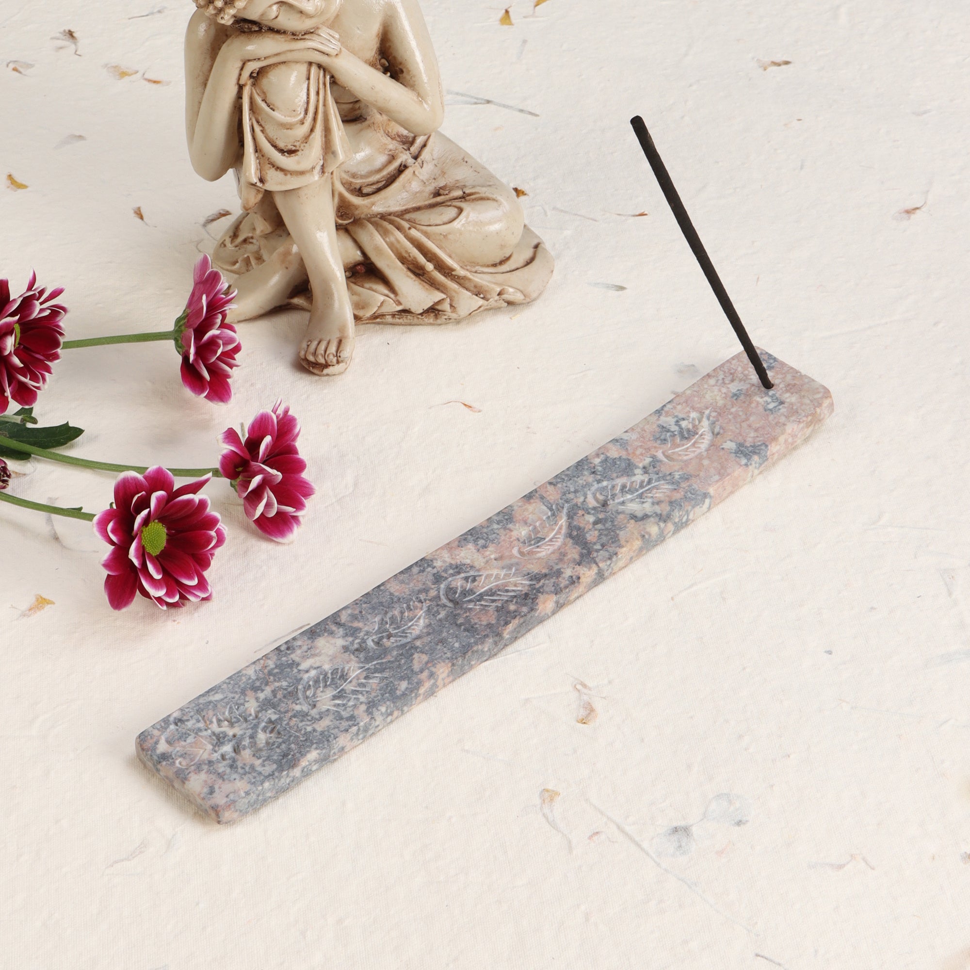 The Marble Slate - Incense Holder (Pink and Grey)