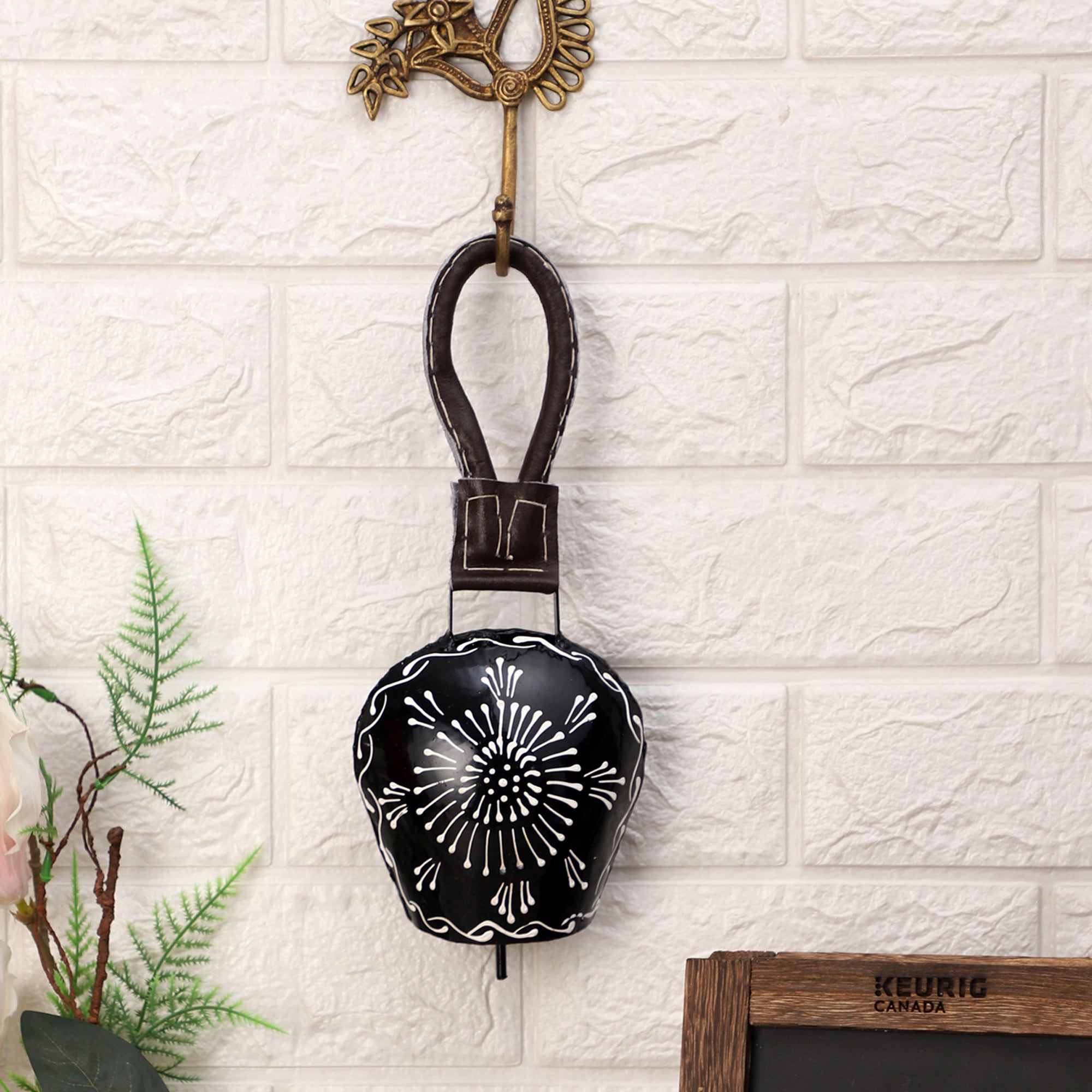 Hand Painted Cow Bell (Black)