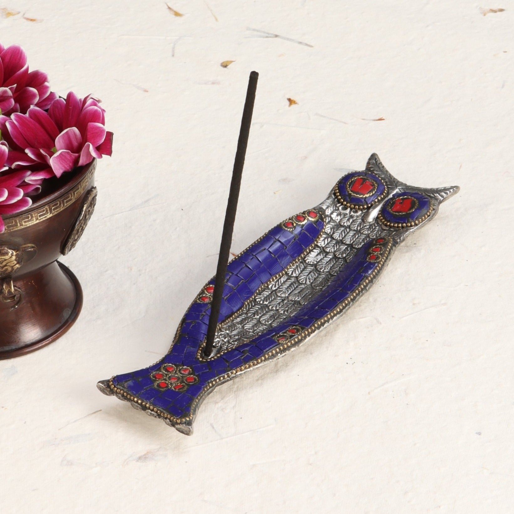 Blue Owl - Incense Holder