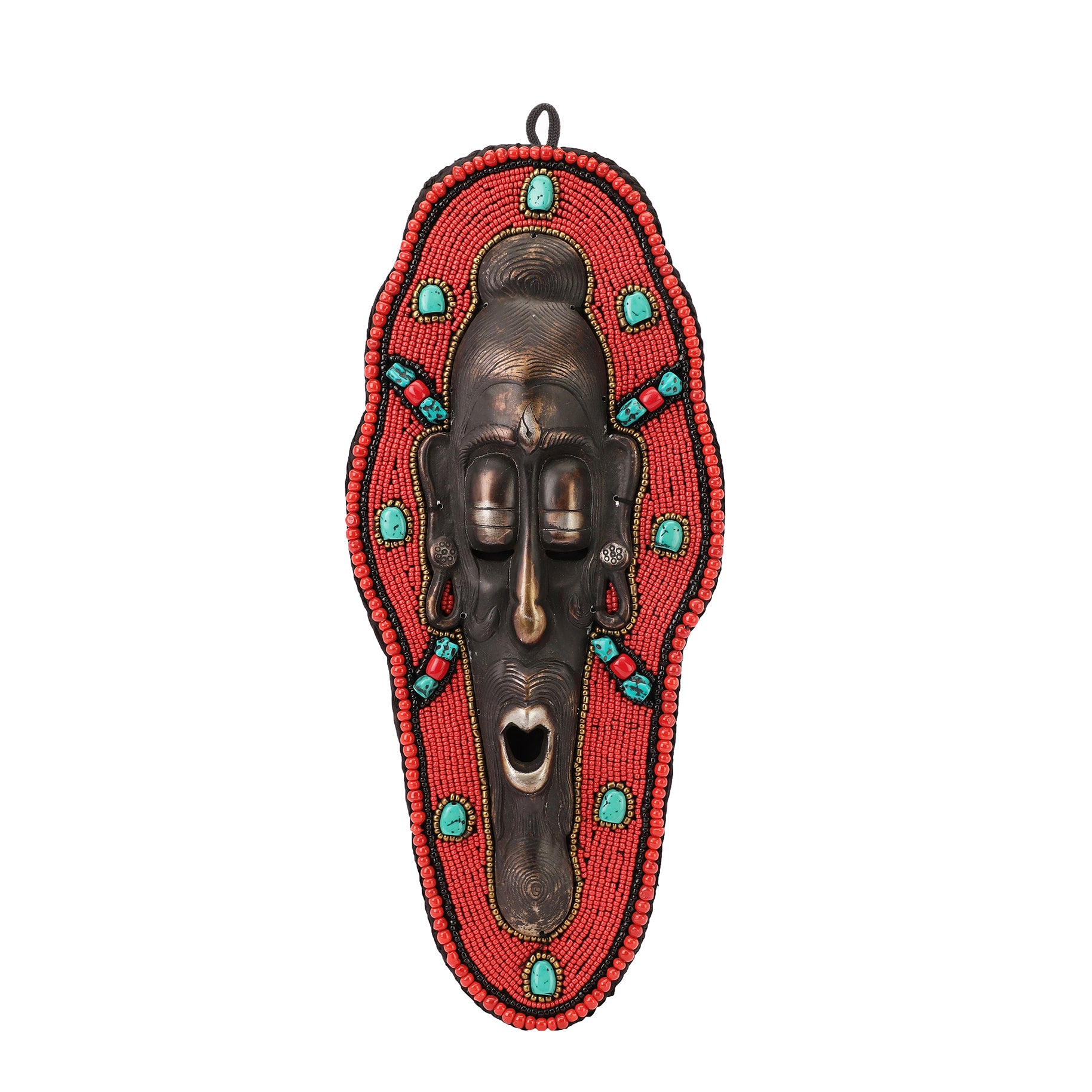 African Tribe Beads & Metal Wall Art (Single)