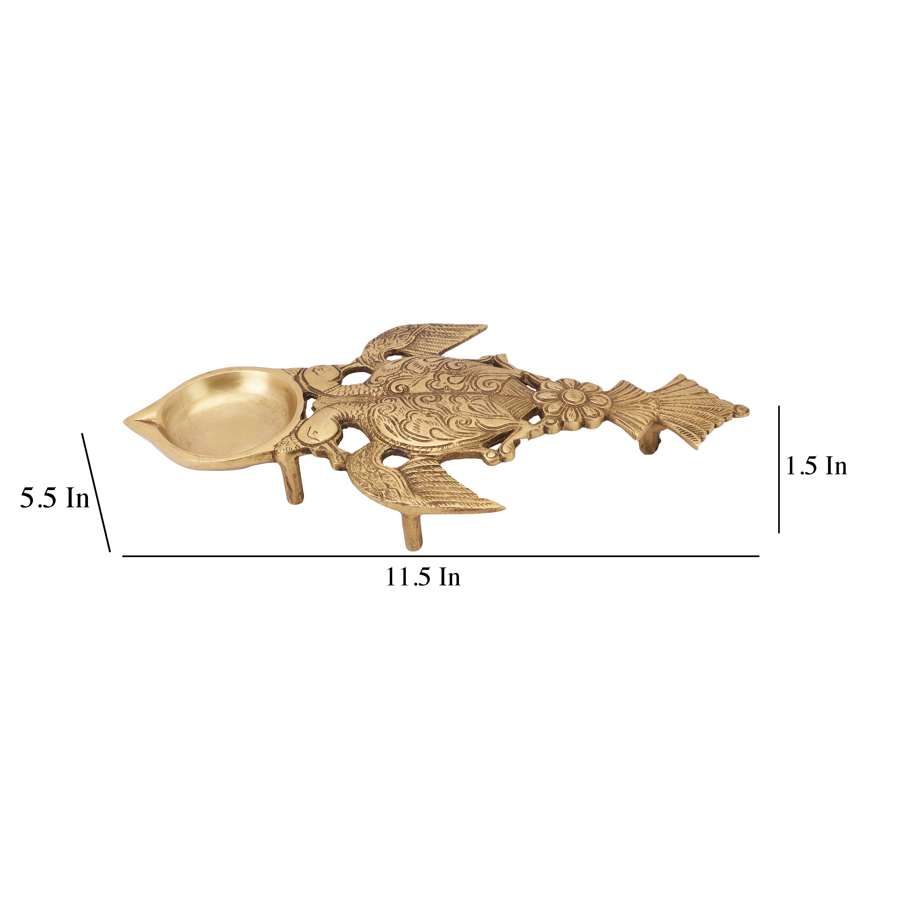 Peacock Brass Oil Lamp