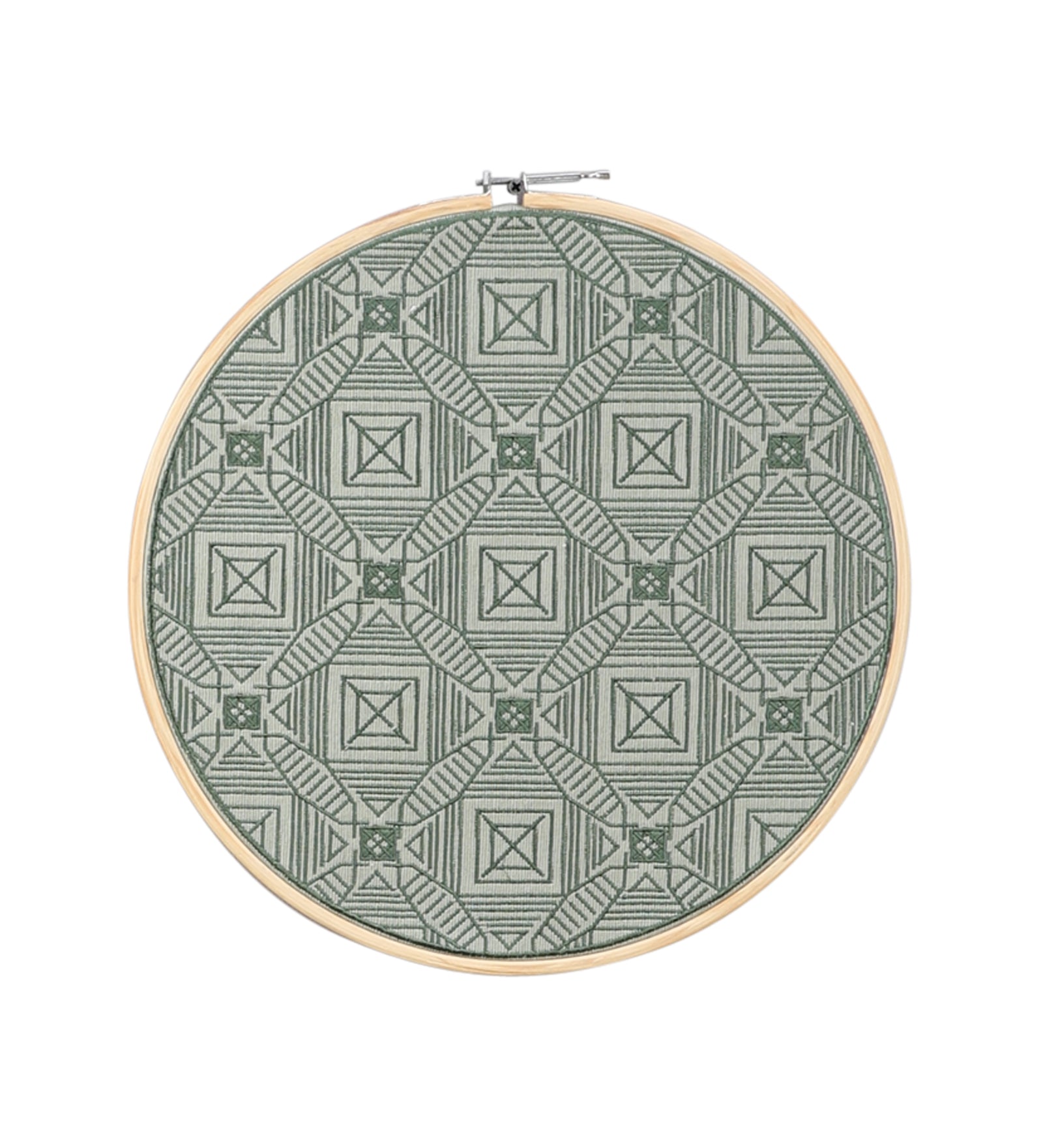 Green Embroidered Hoops (Single)