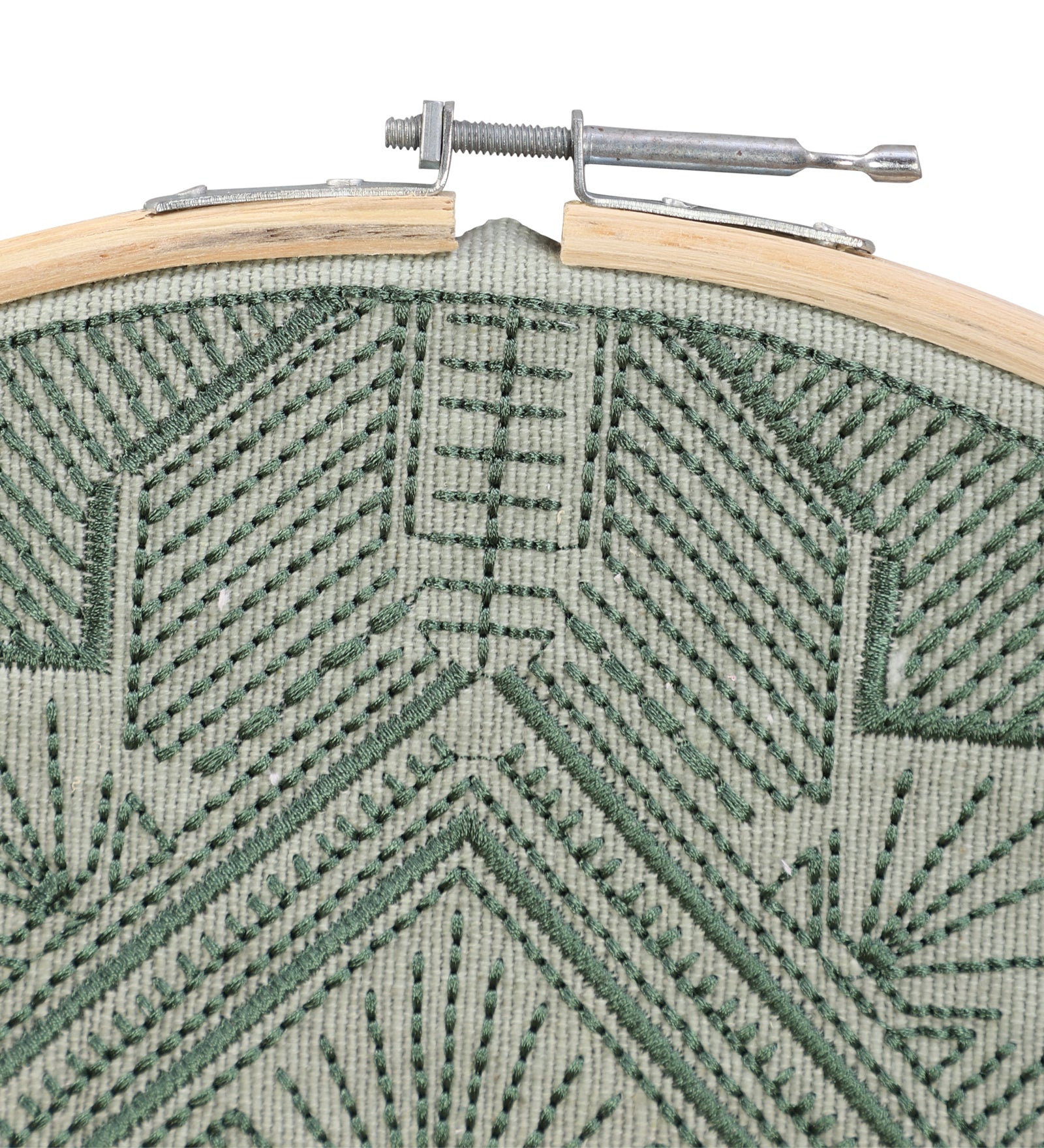 Green Embroidered Hoops (Single)