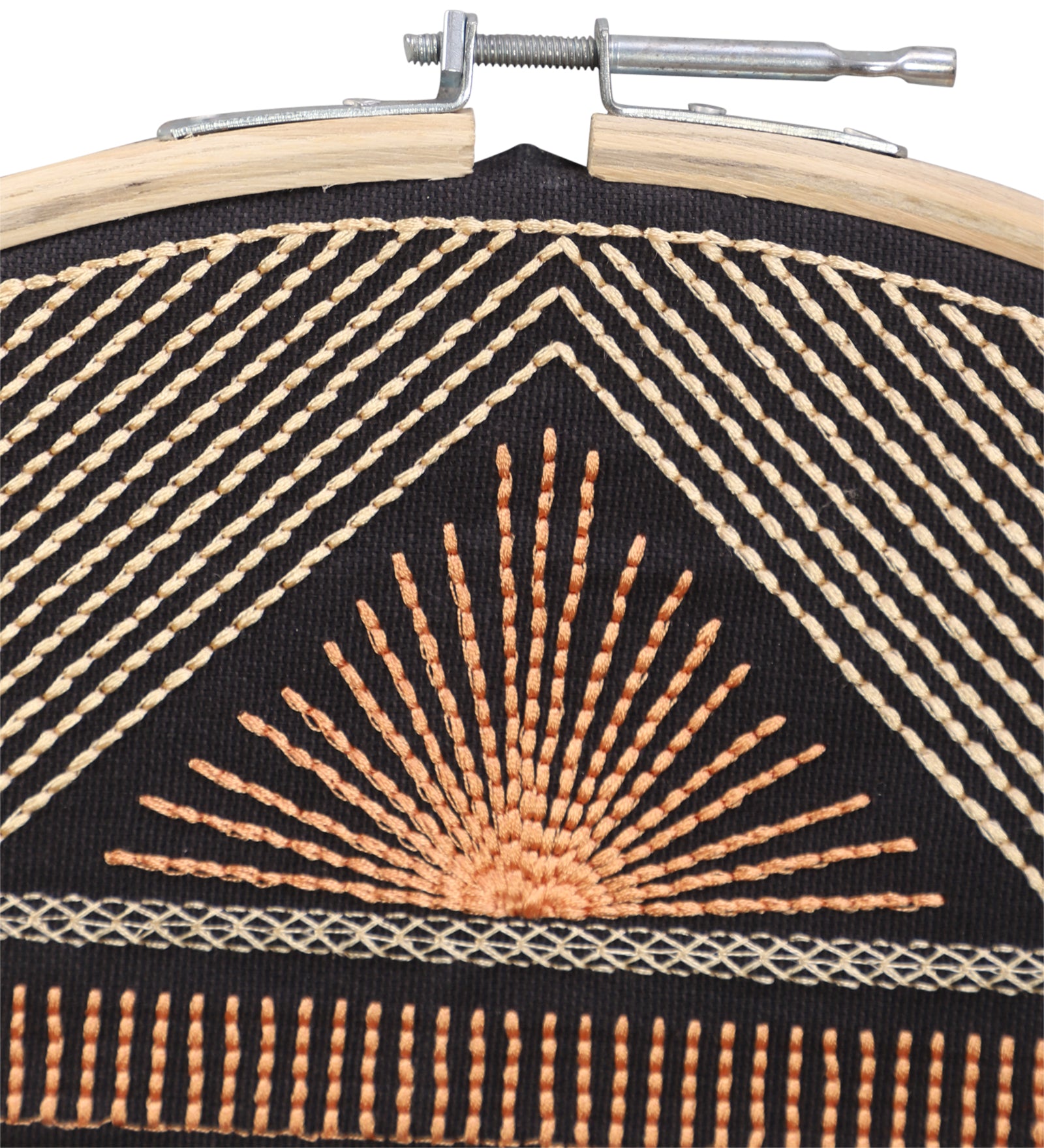 Black Embroidered Hoops (Single)