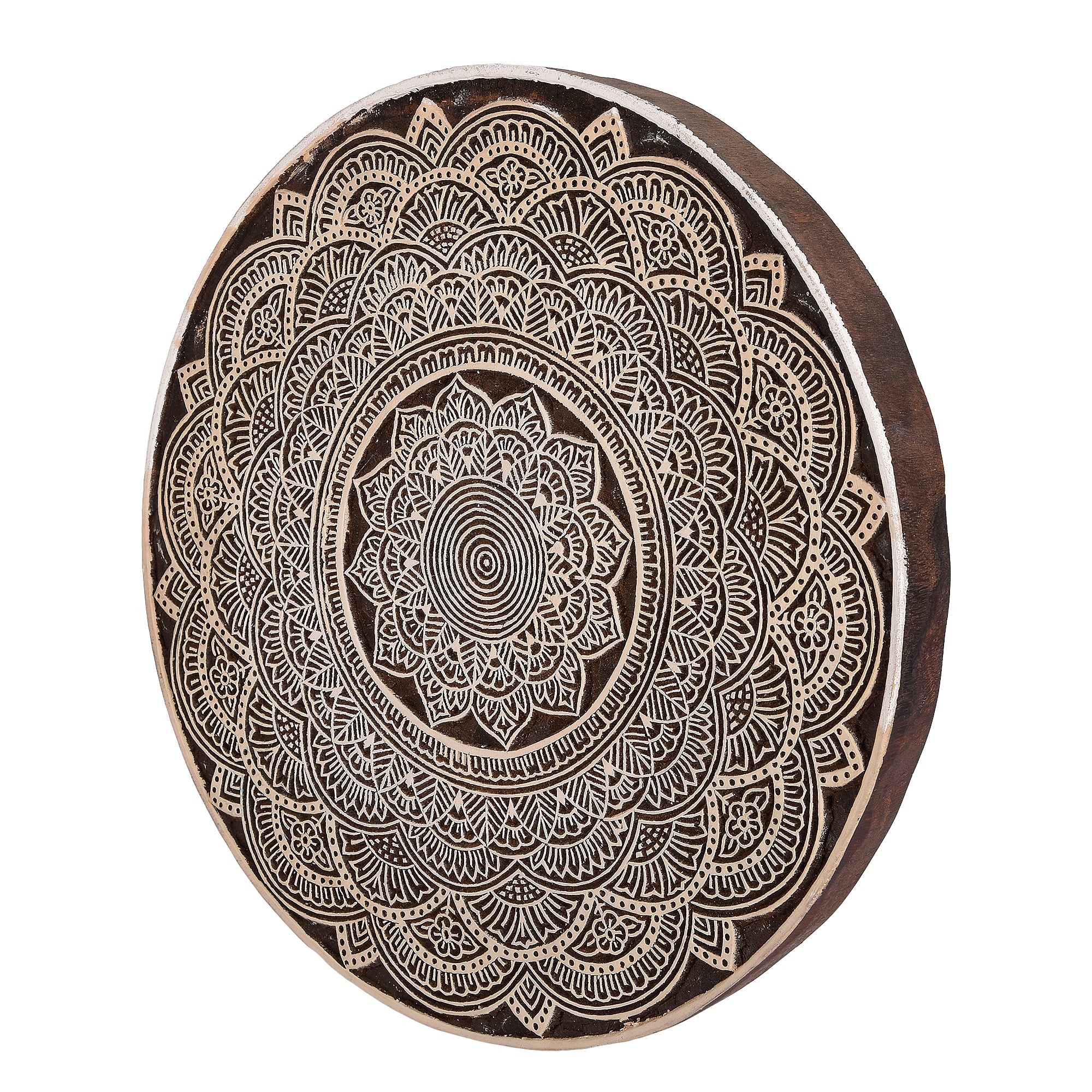 Mandala Motif - Handcarved Wood Wall Hanging