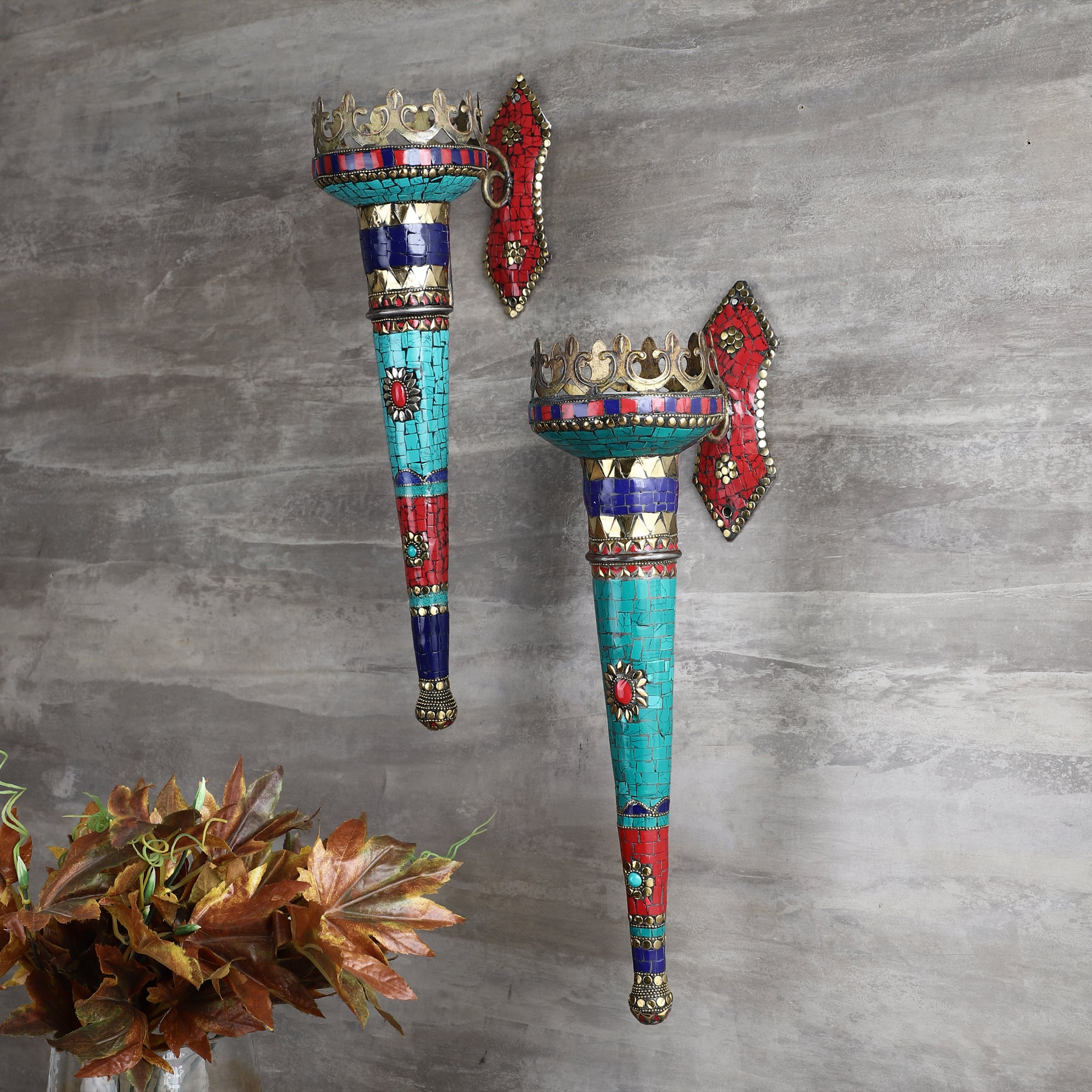 Handcrafted Stone Candle Torches (Set of 2)