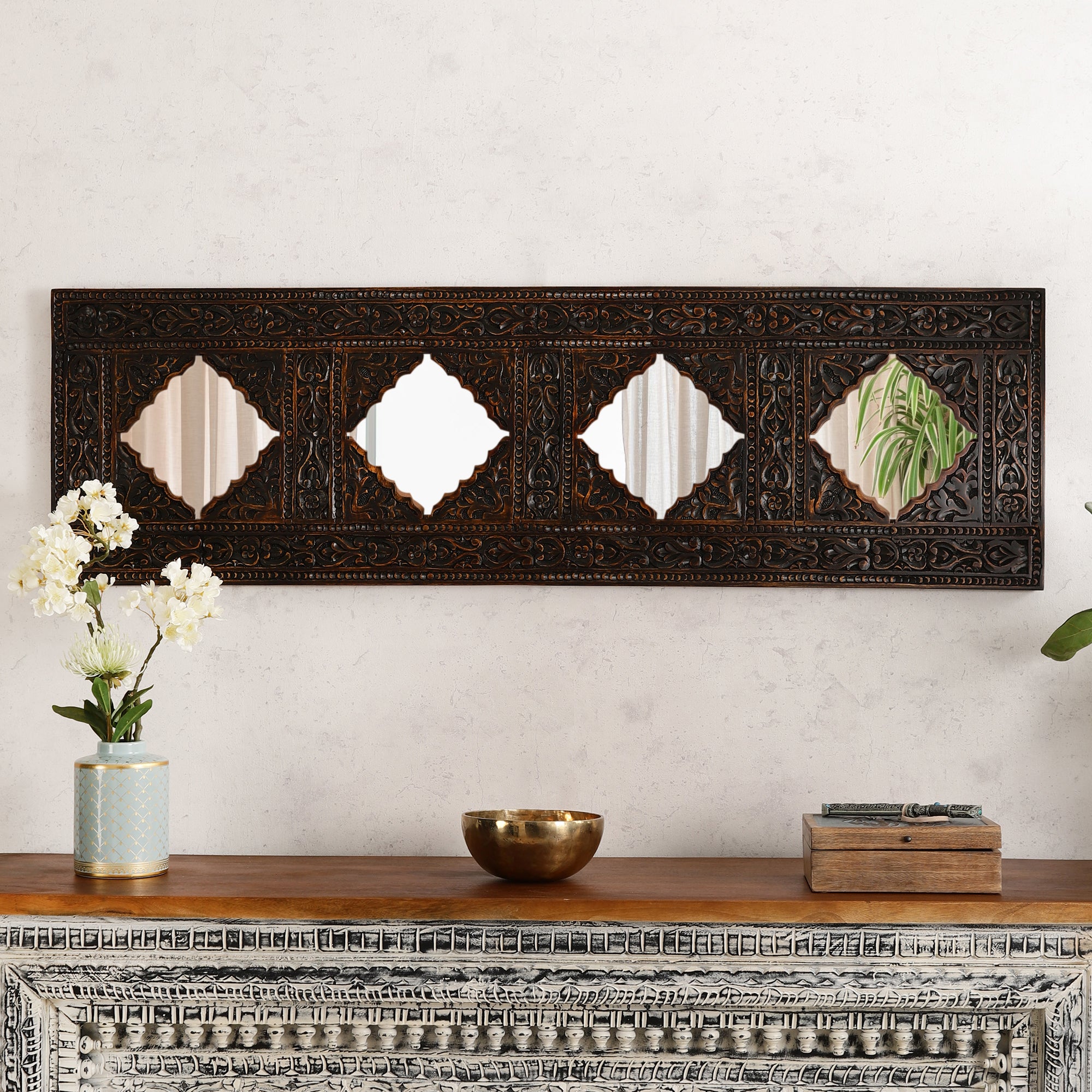 Viraasat Hand Carved Wall Mirror