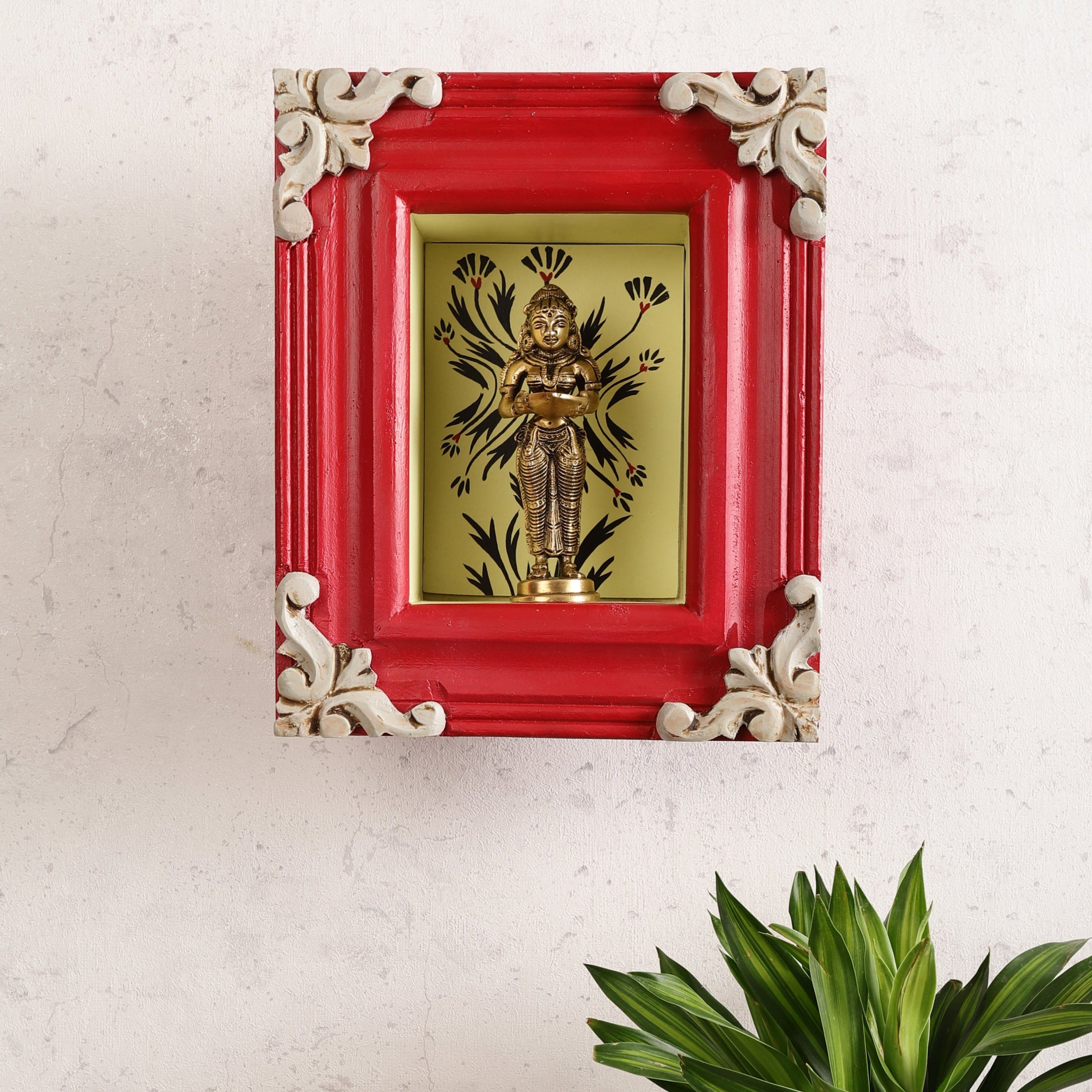 Naksh Red Wall Box Shelf