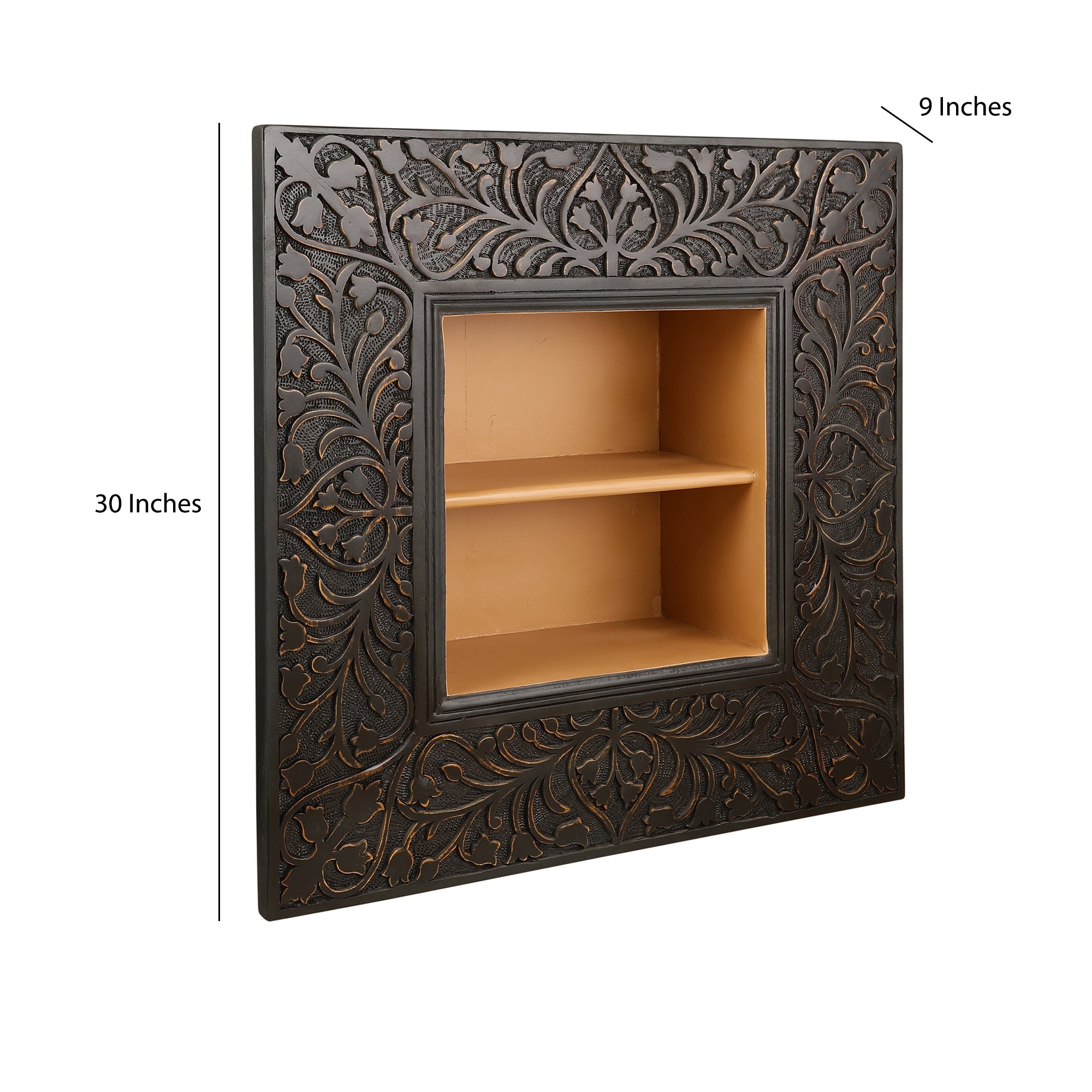 Inaayat Hand Carved Navy Frame Wall Shelf