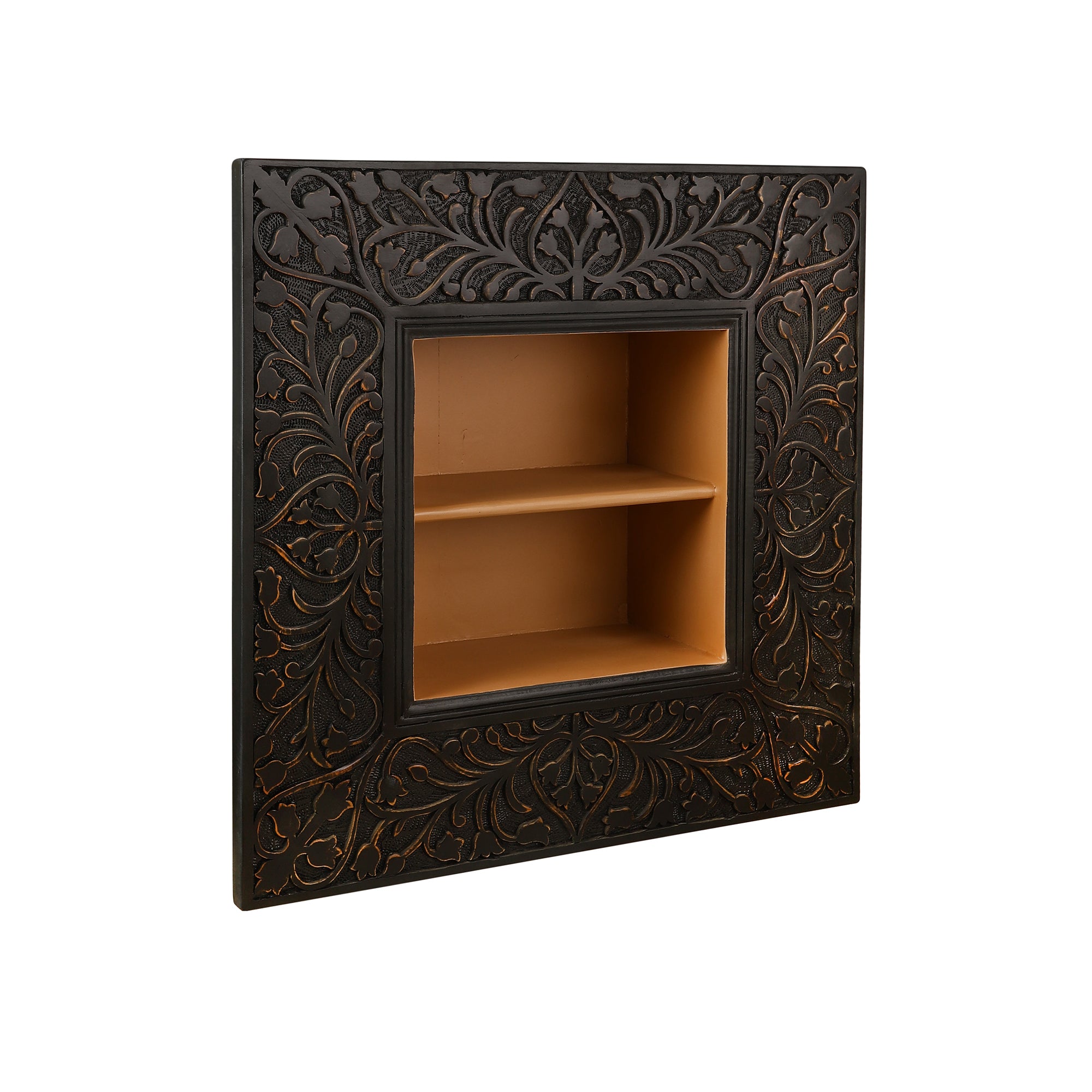 Inaayat Hand Carved Navy Frame Wall Shelf