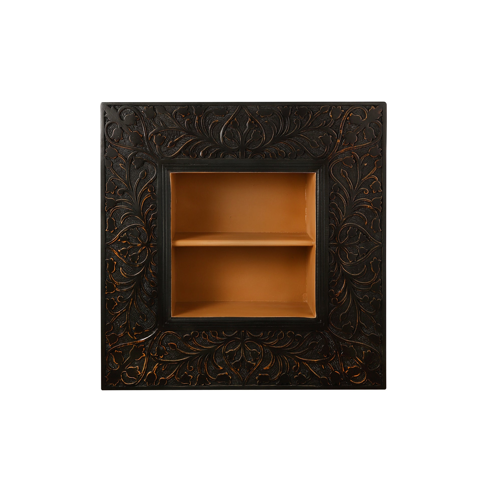 Inaayat Hand Carved Navy Frame Wall Shelf