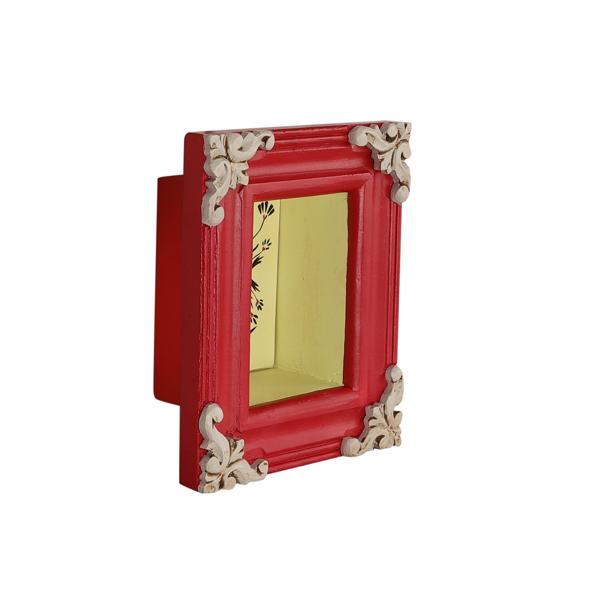Naksh Red Wall Box Shelf