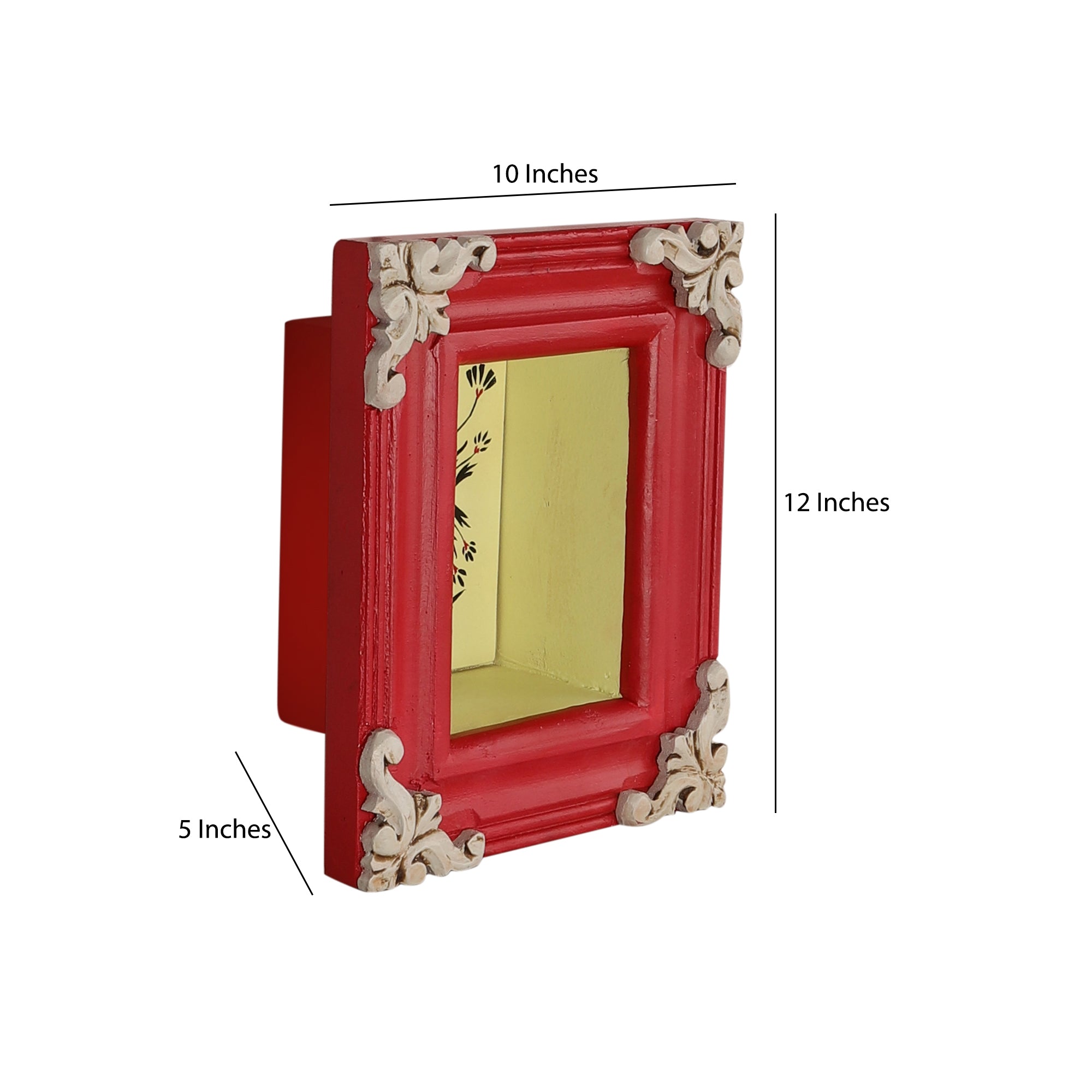 Naksh Red Wall Box Shelf
