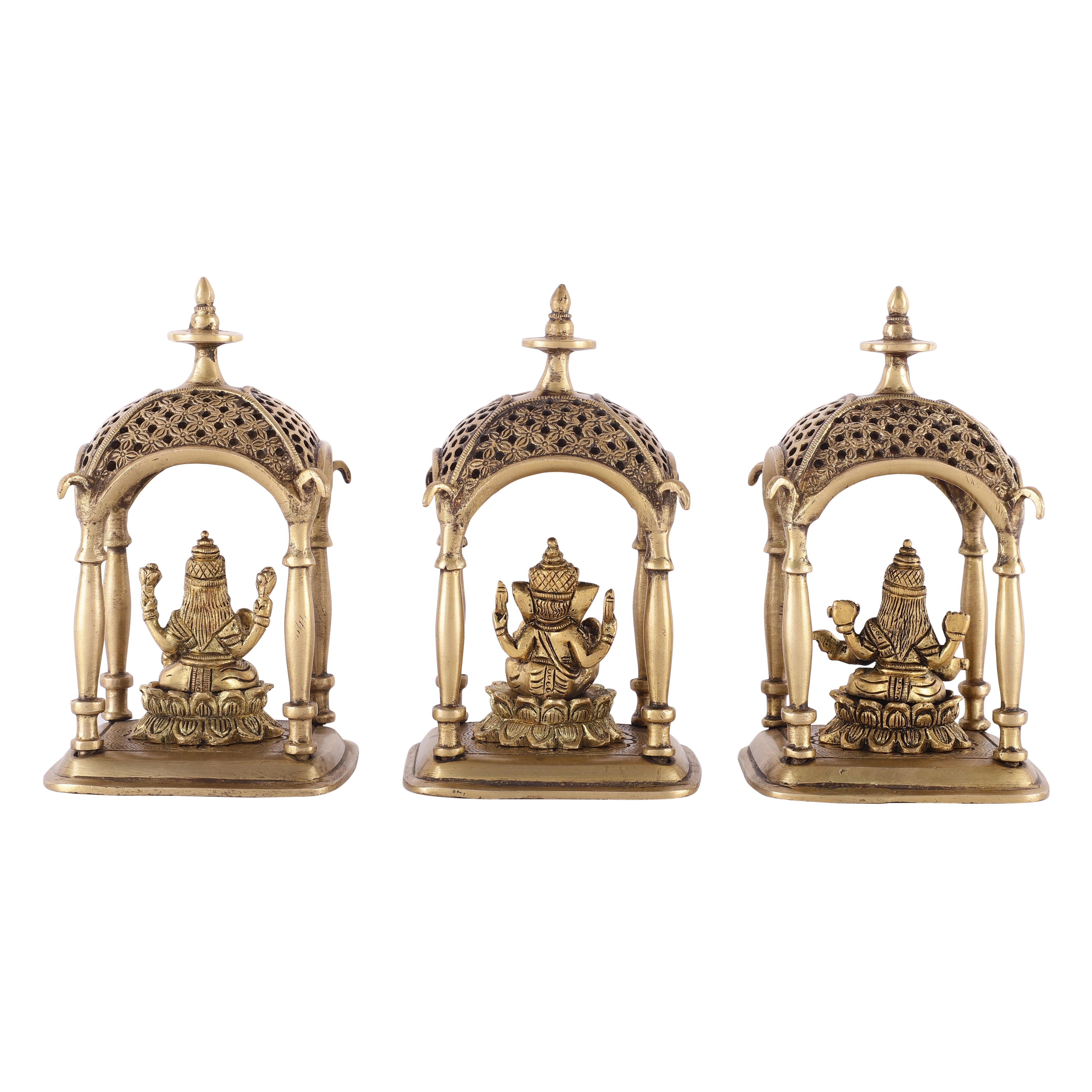 Ganesh Lakshmi Saraswati Brass Mandir (Single)